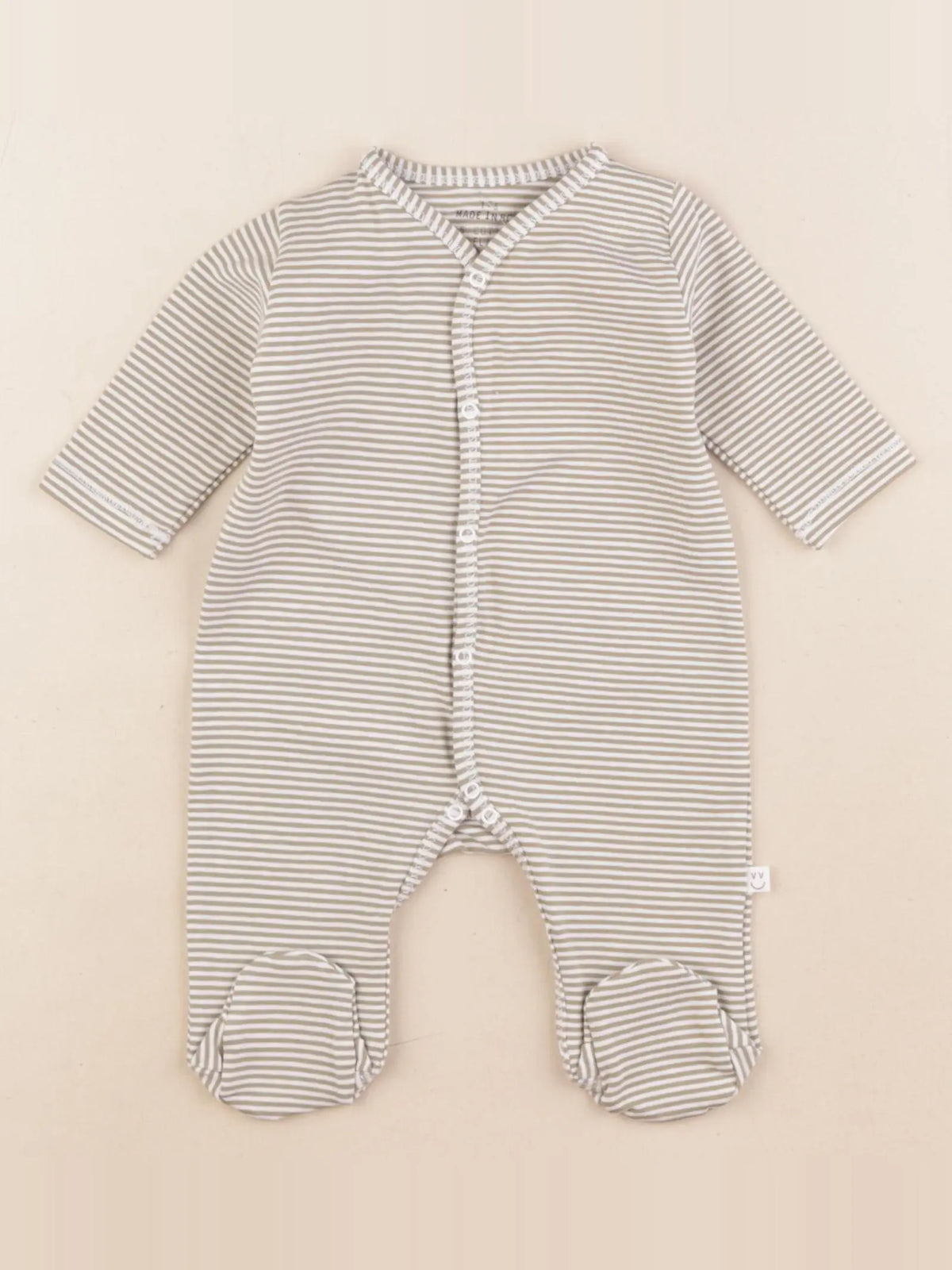 Pyjama coton rayé vert