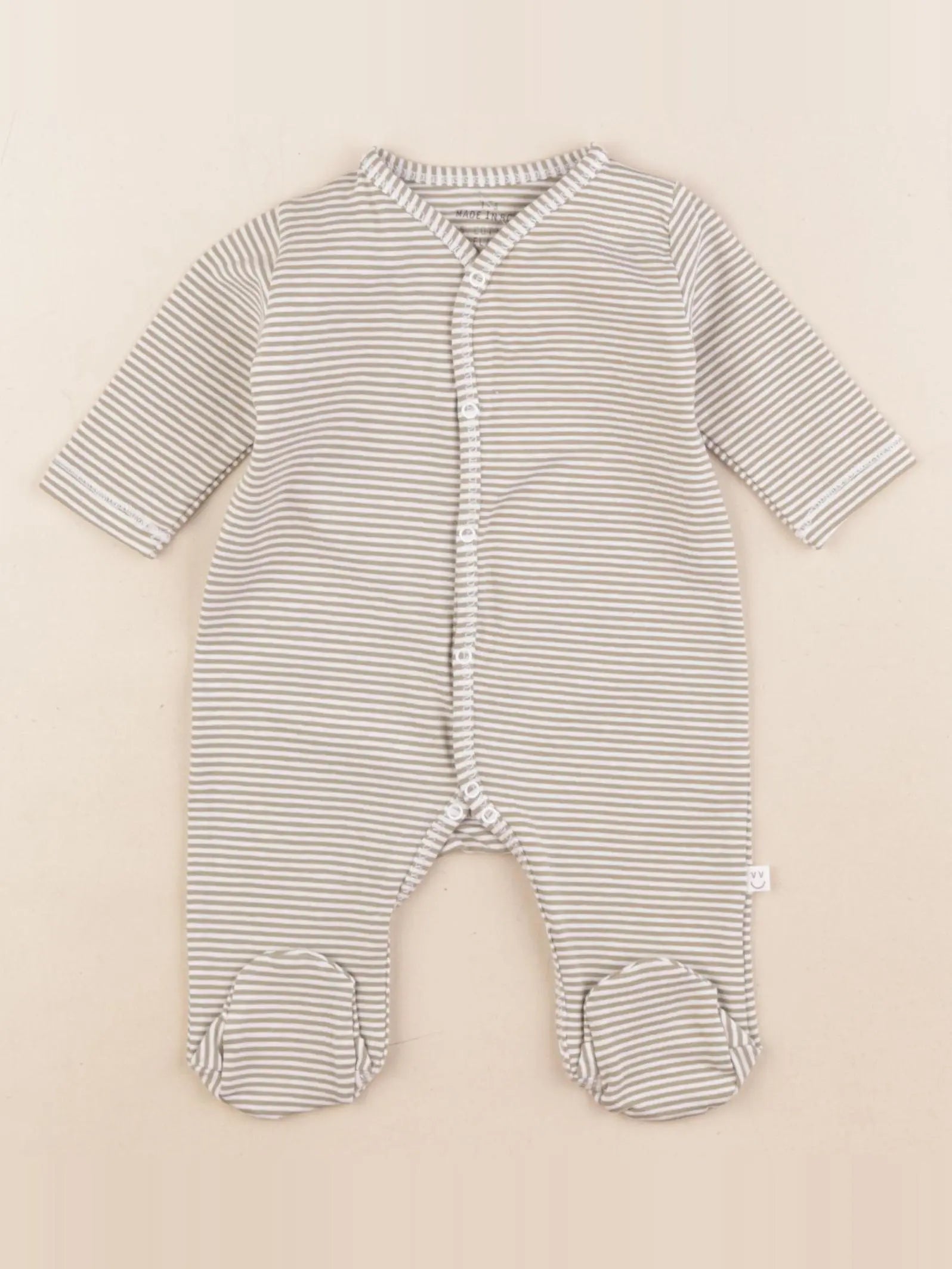 Pyjama coton rayé vert