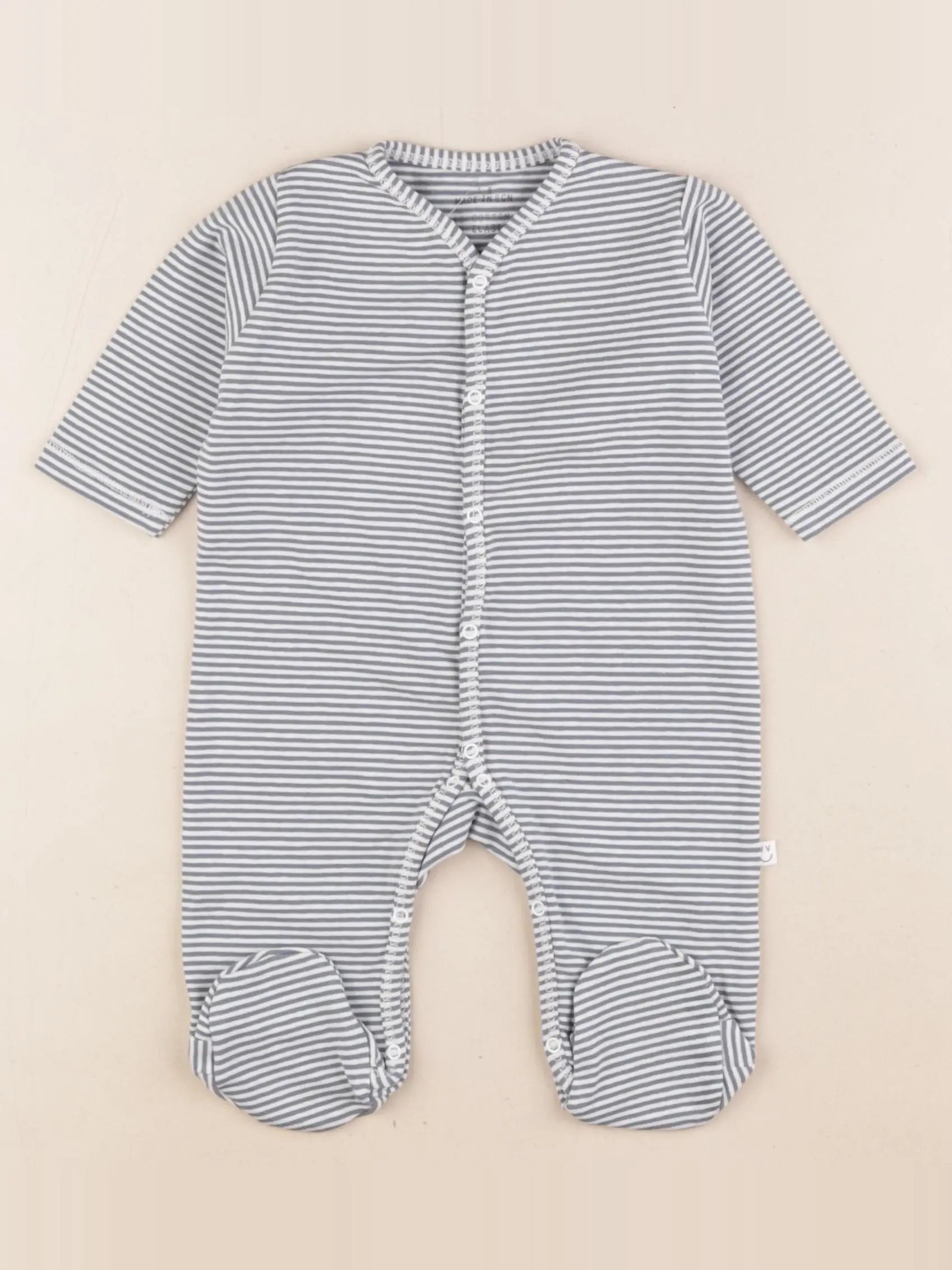 Pyjama coton rayé bleu