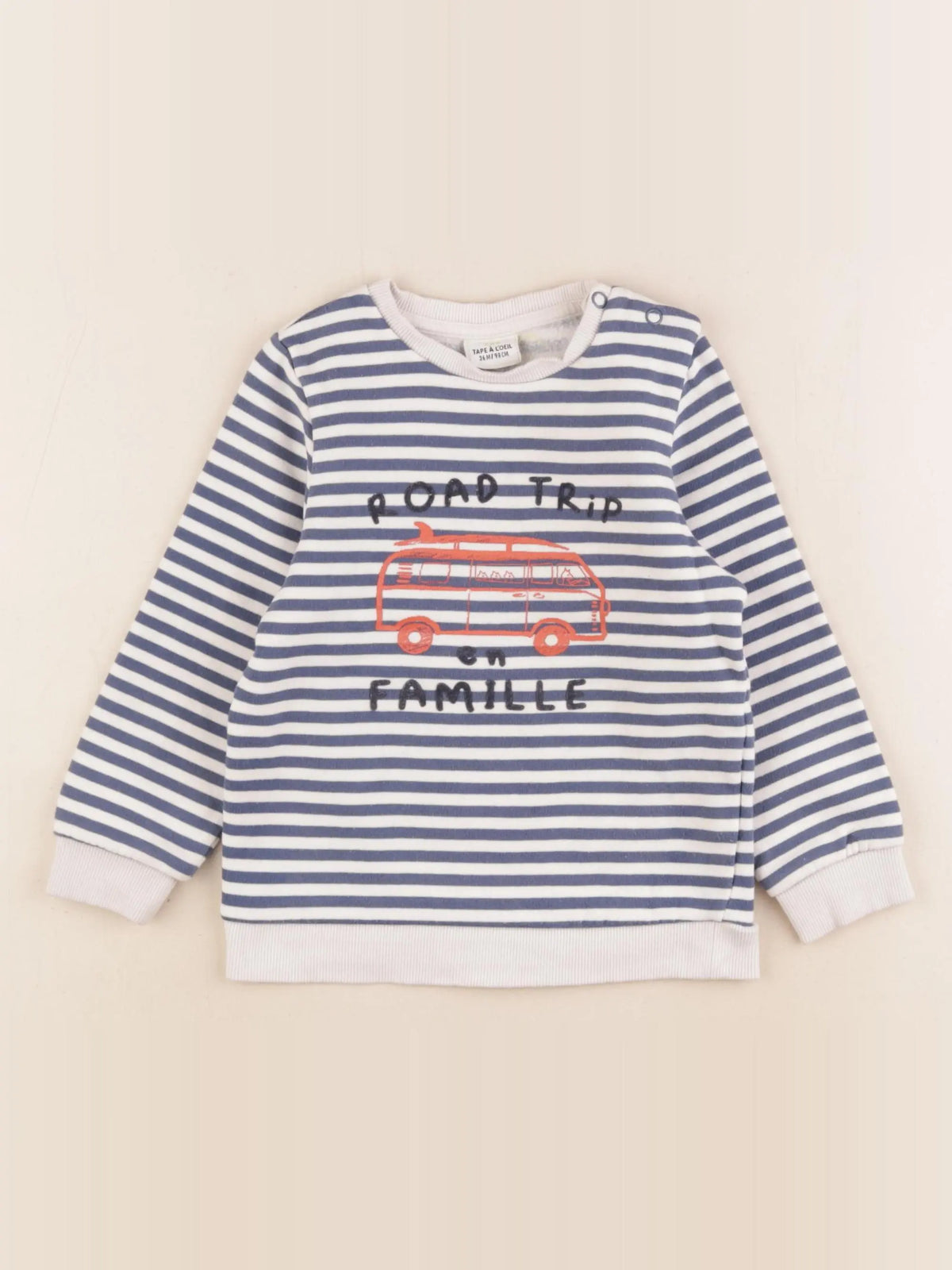 Tape à l'oeil - sweat bleu, beige - 36 mois