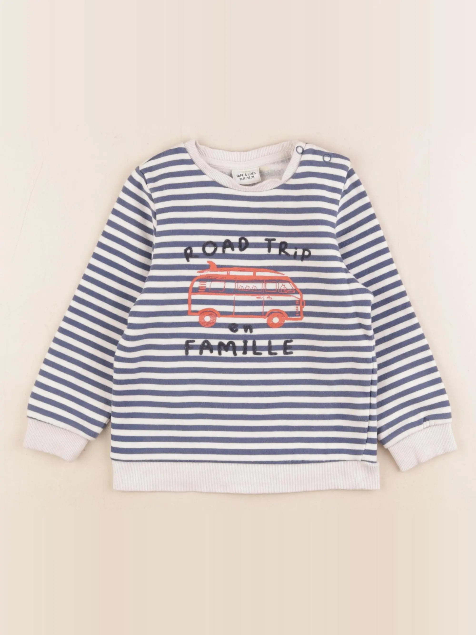 Tape à l'oeil - sweat bleu, beige - 36 mois