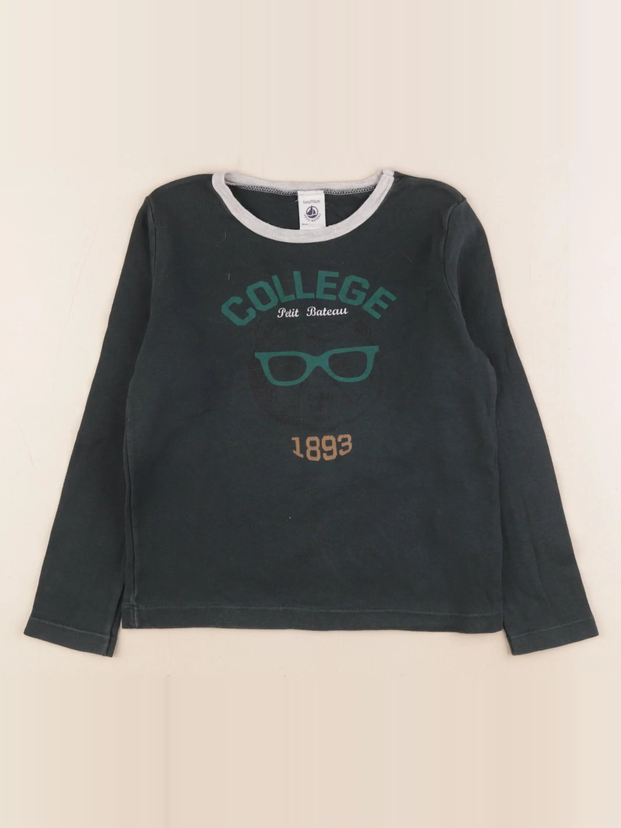 Petit Bateau - tee-shirt vert - 6 ans
