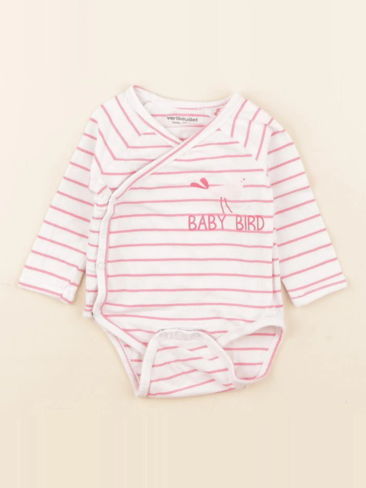 Vertbaudet - body rose - 3 mois