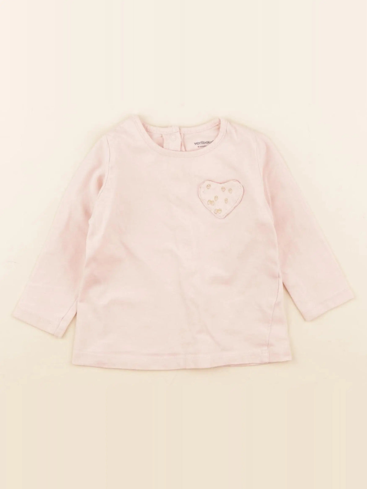 Vertbaudet - tee-shirt rose - 9 mois