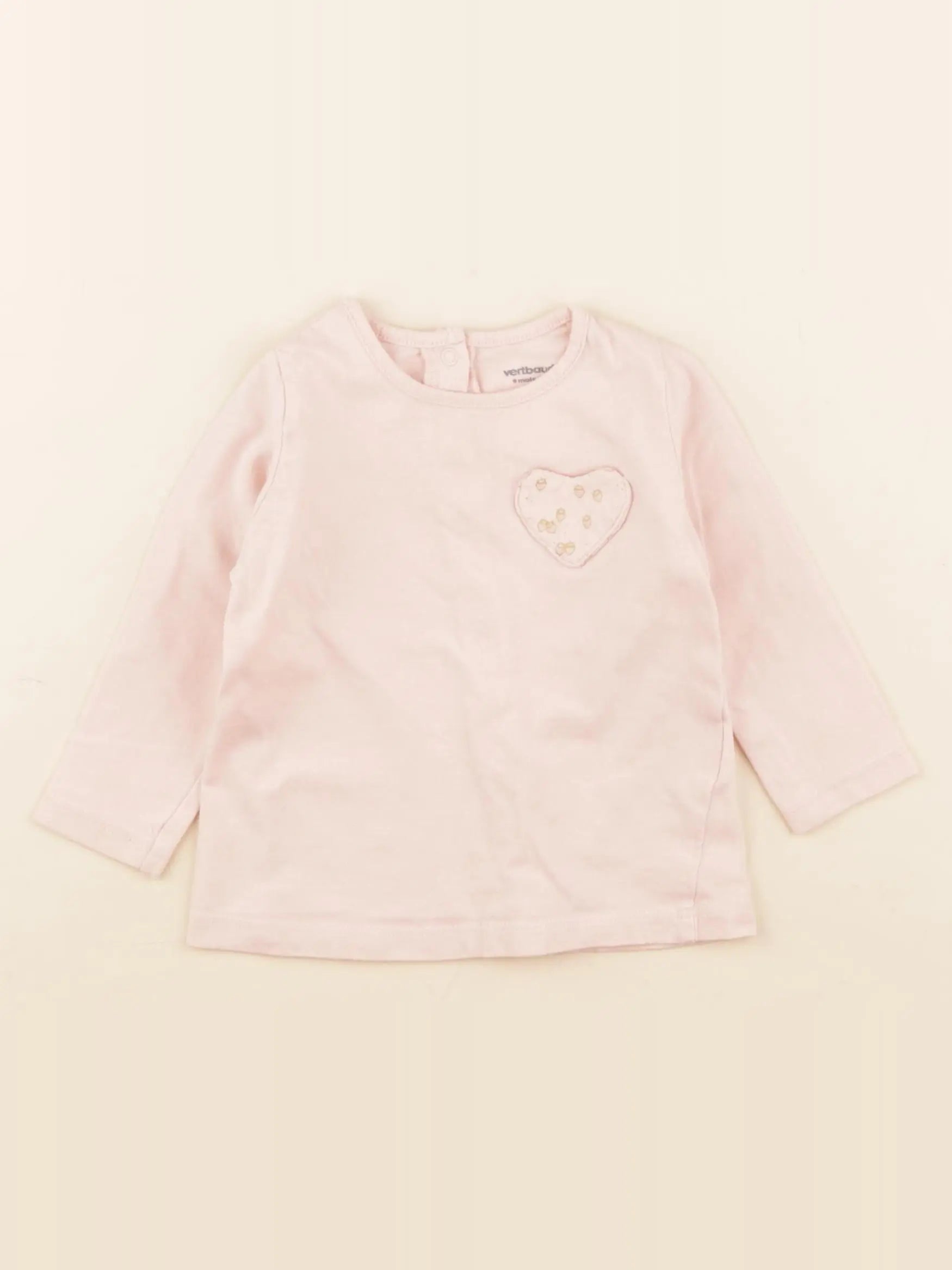 Vertbaudet - tee-shirt rose - 9 mois