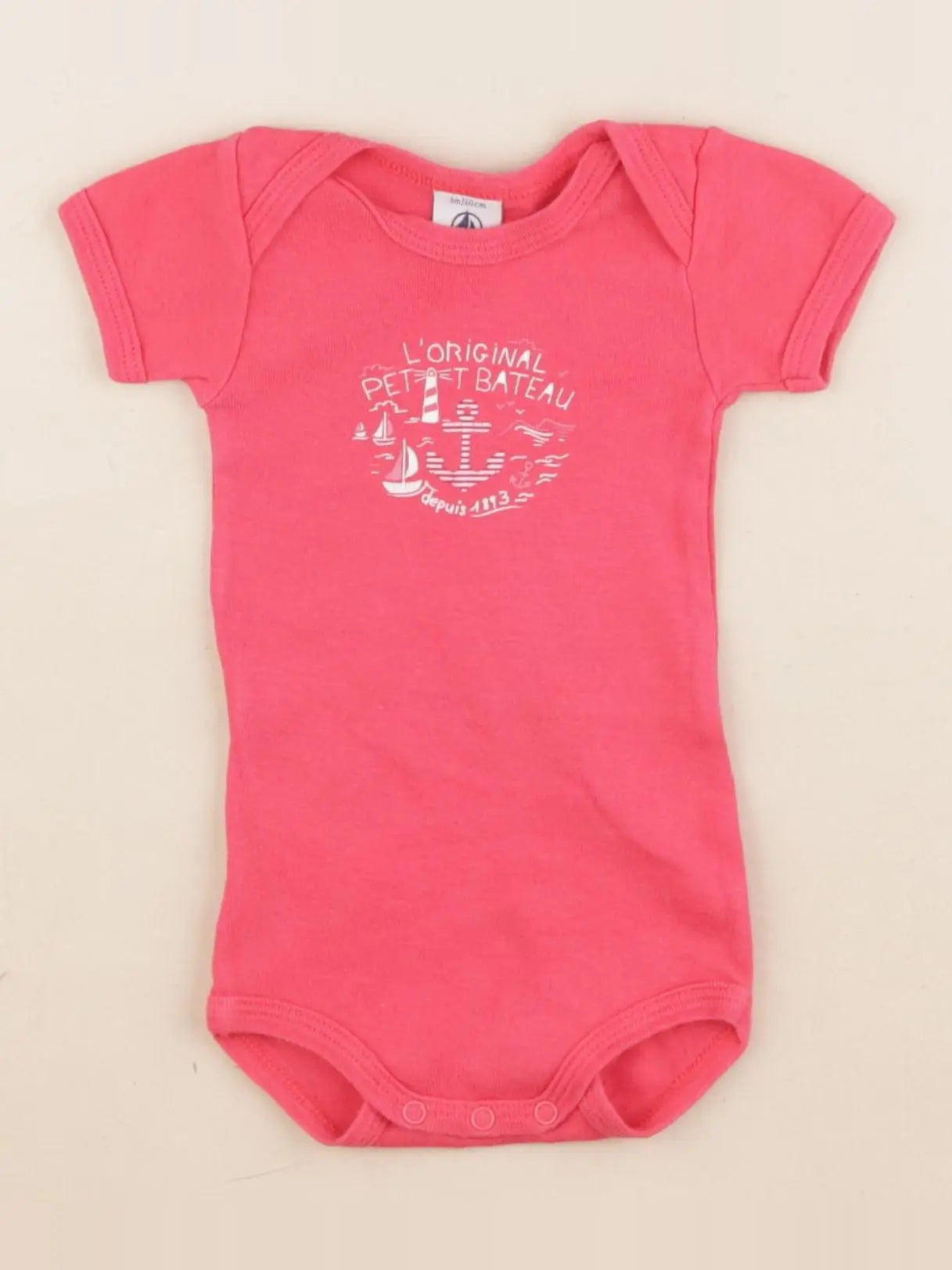 Petit Bateau - body rose - 3 mois