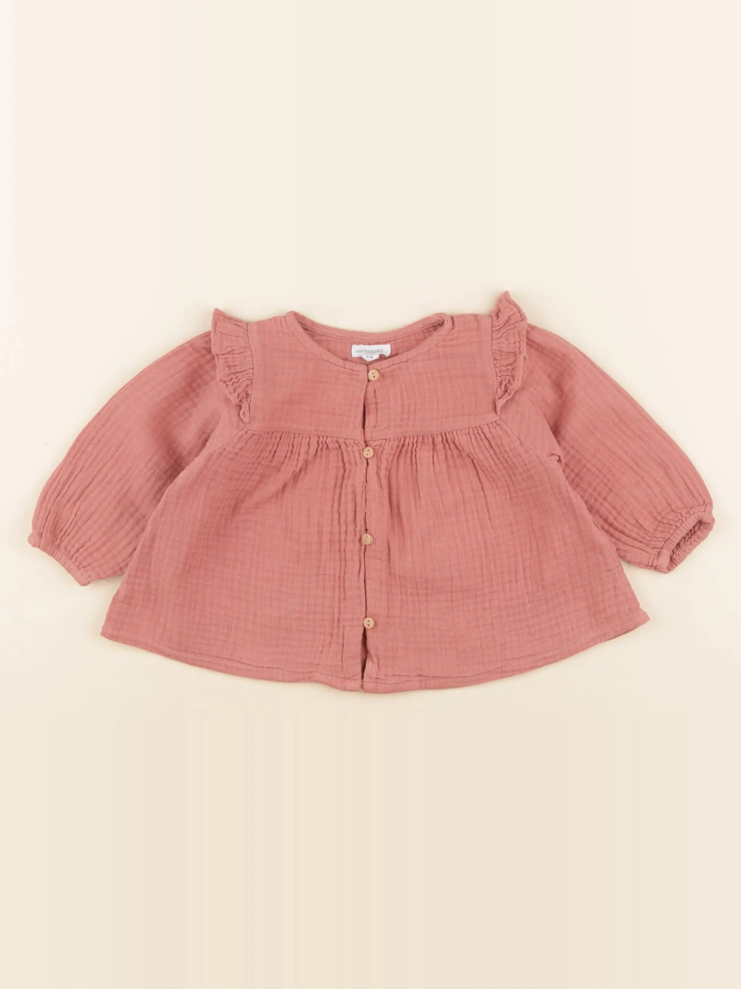 Vertbaudet - blouse rose - 9 mois
