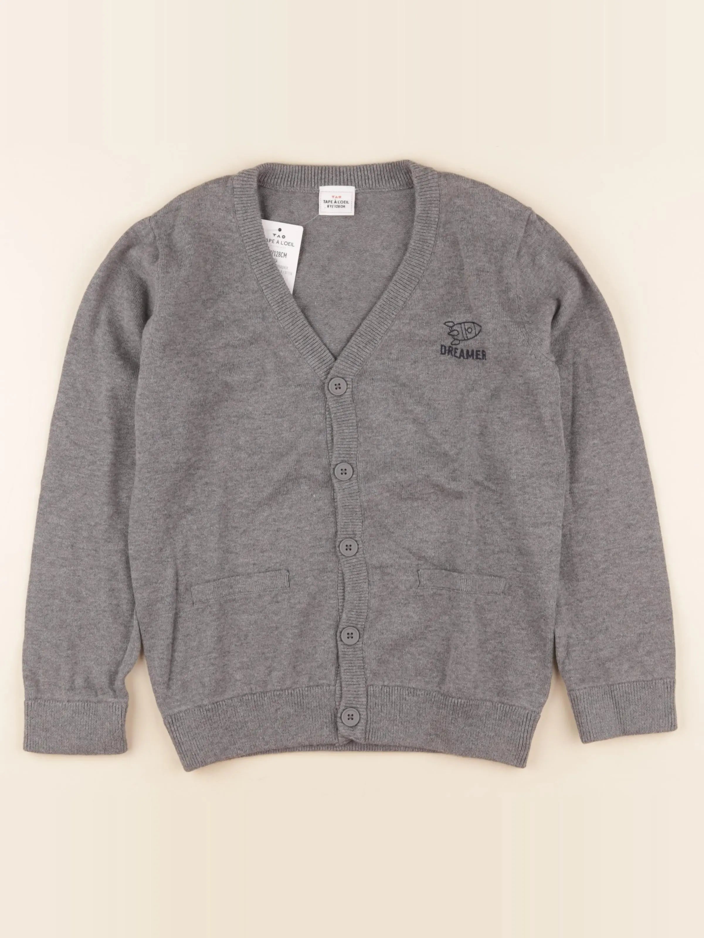 Tape à l'oeil - gilet gris - 8 ans