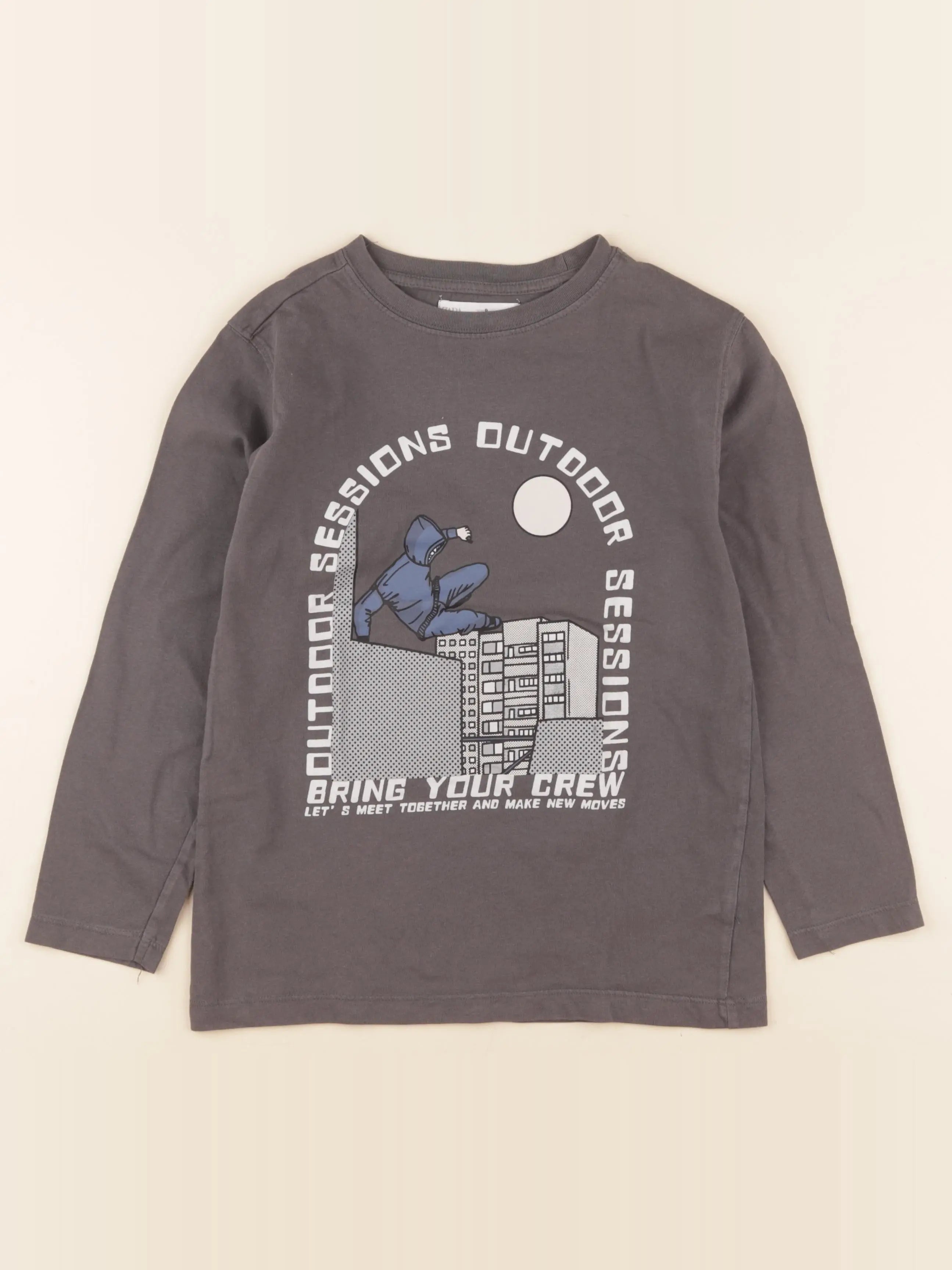 Zara - tee-shirt gris - 9 ans