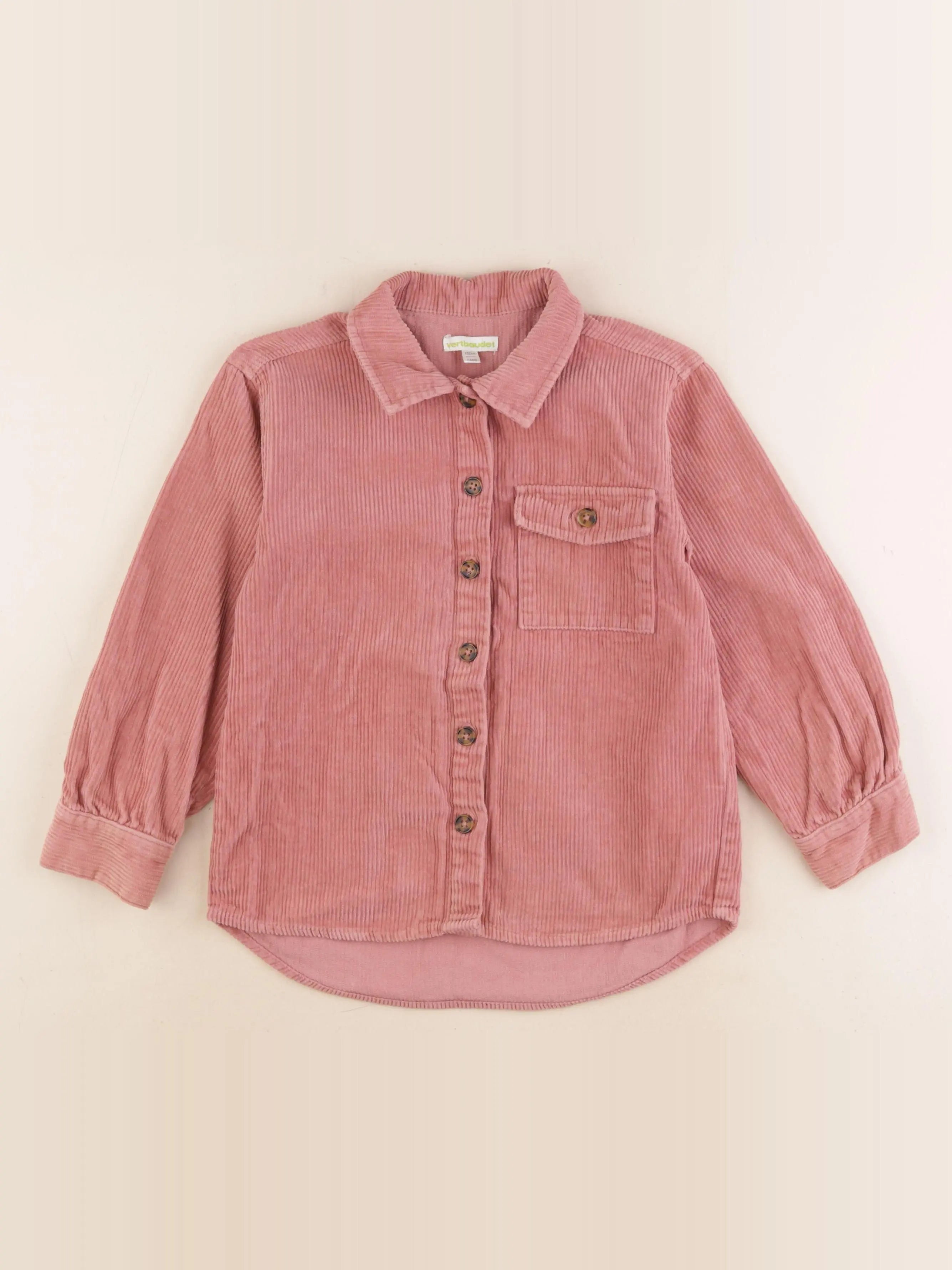 Vertbaudet - chemise rose - 7 ans