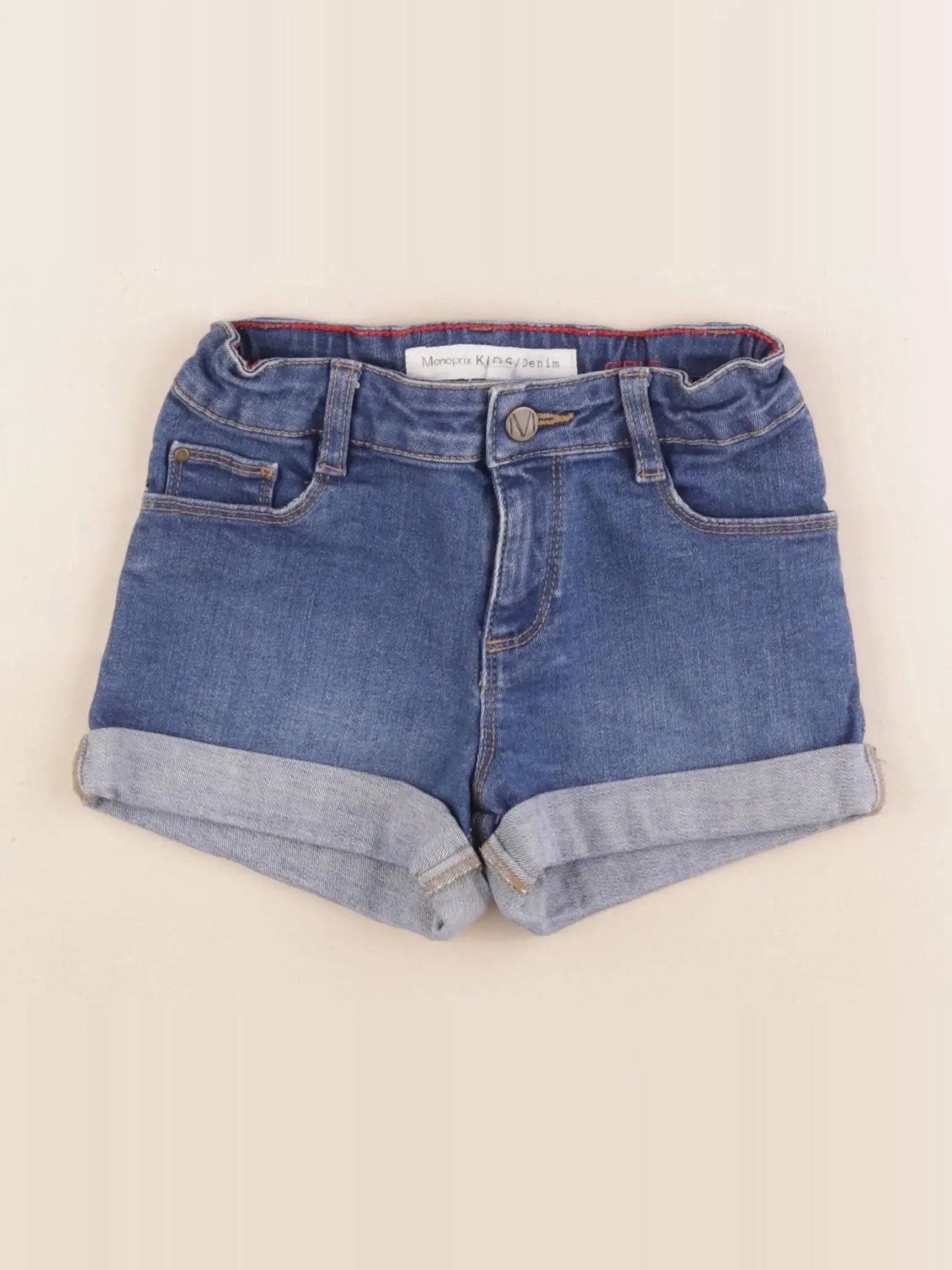 Monoprix - short bleu - 6 ans