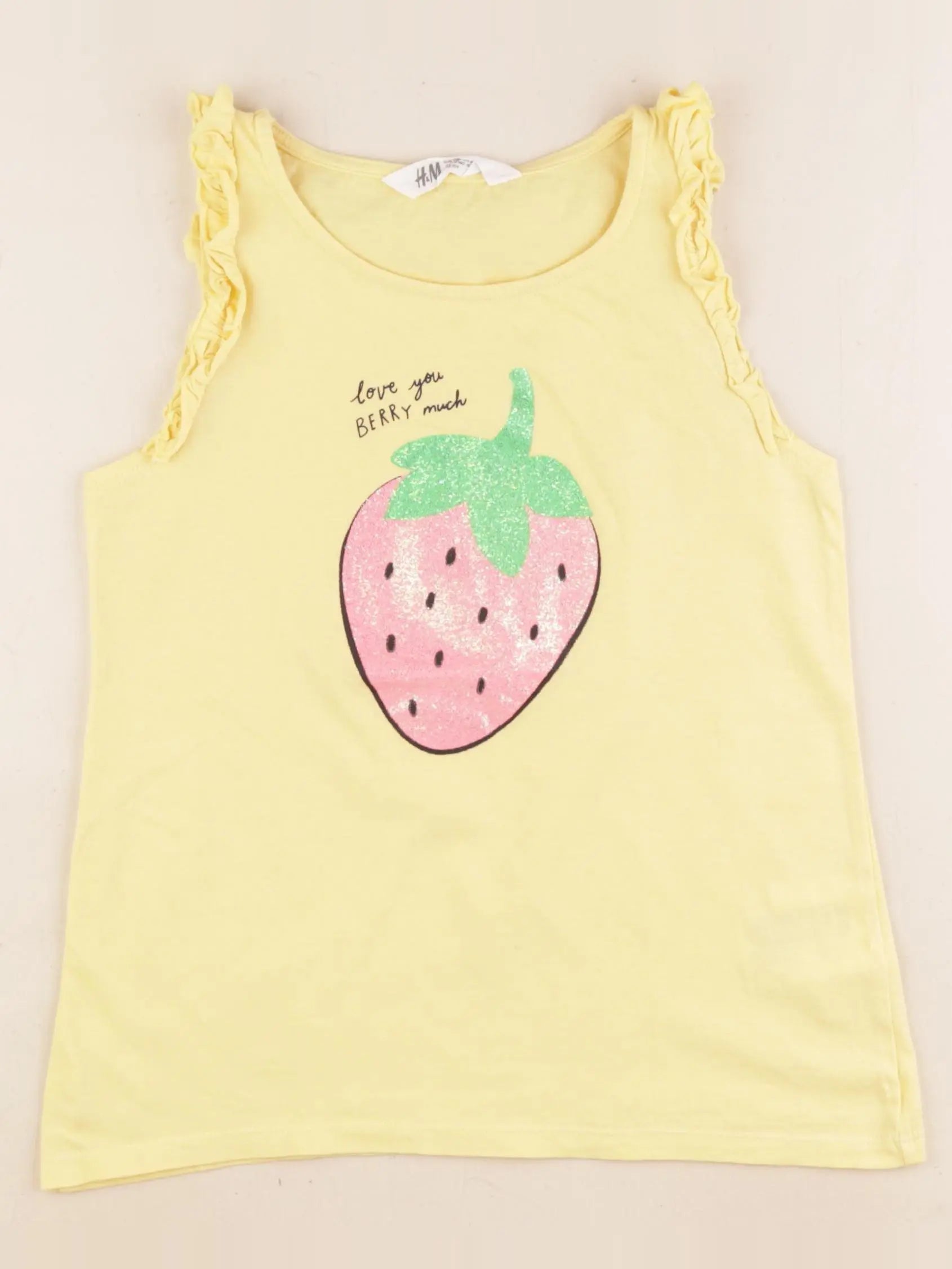 H&M - débardeur jaune - 8/10 ans