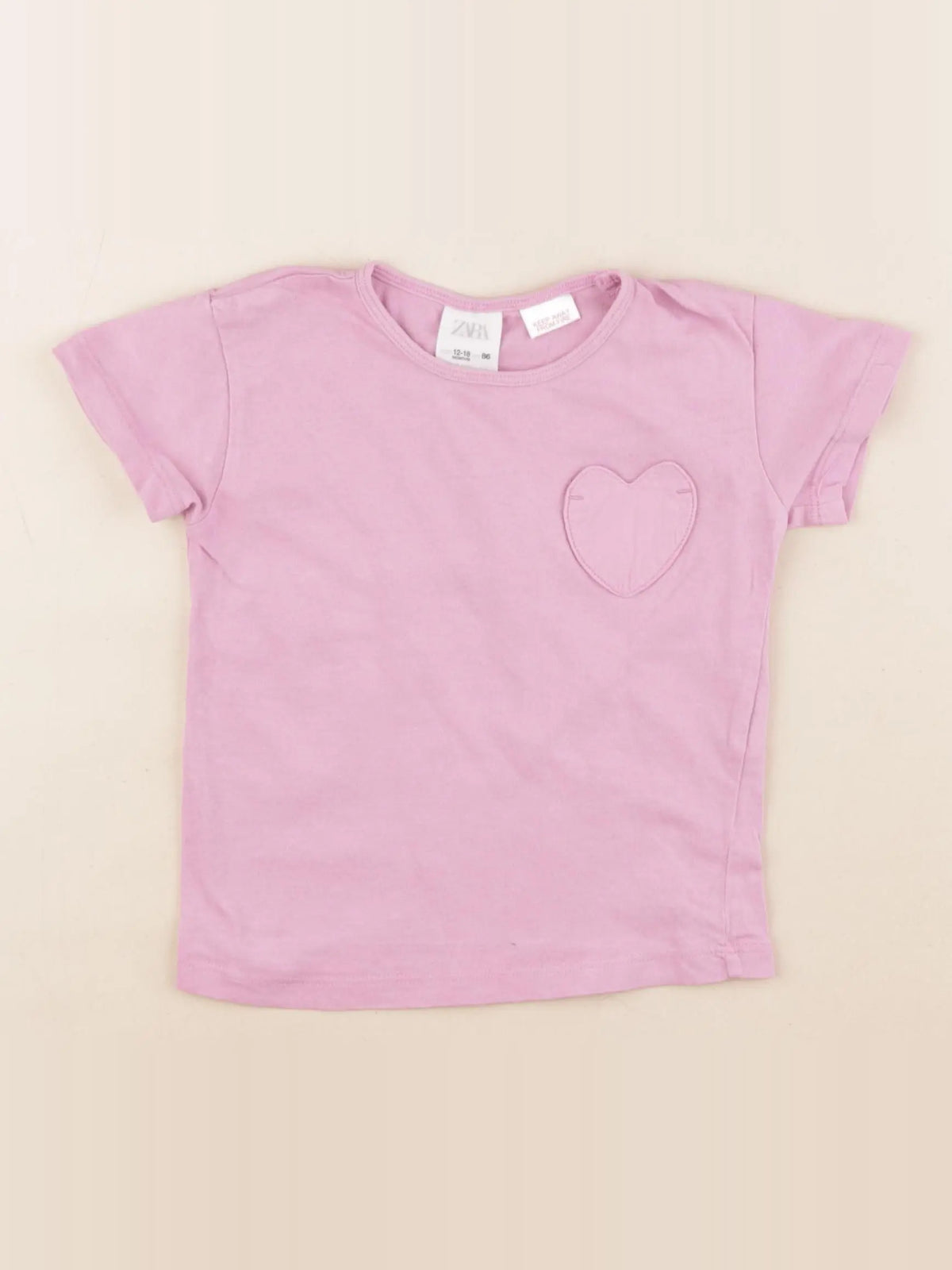 Zara - tee-shirt rose - 12/18 mois