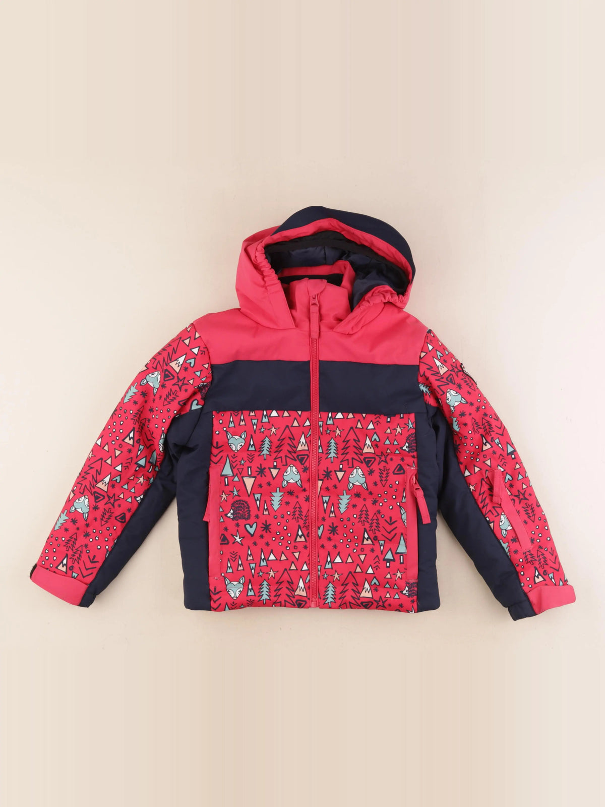 Degré 7 - manteau de ski rose, bleu - 6 ans