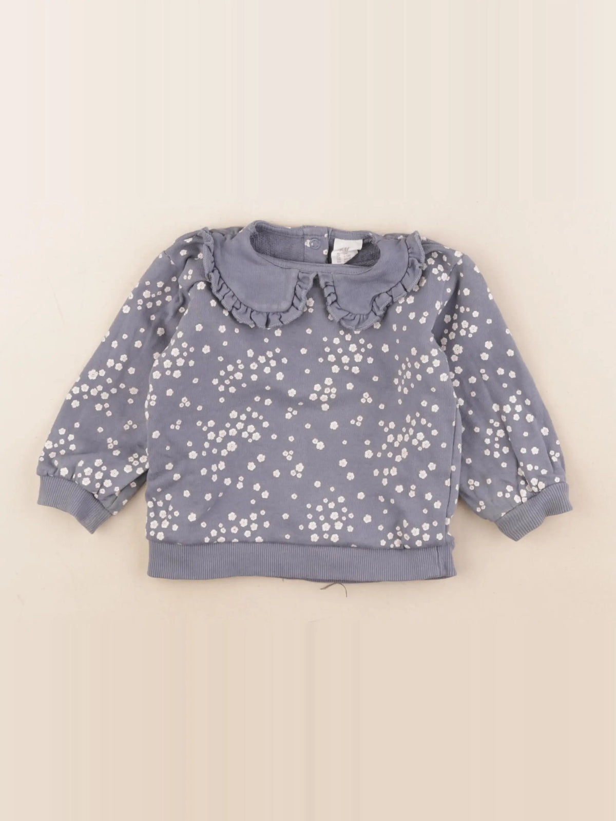 H&M - sweat bleu - 9/12 mois