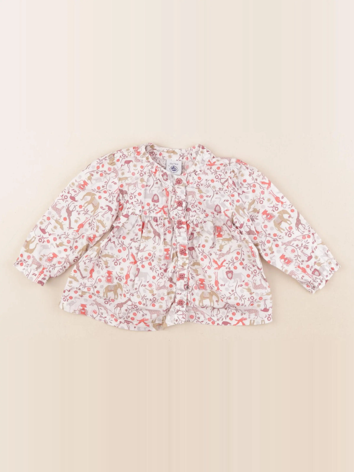 Petit Bateau - blouse multicolore - 12 mois