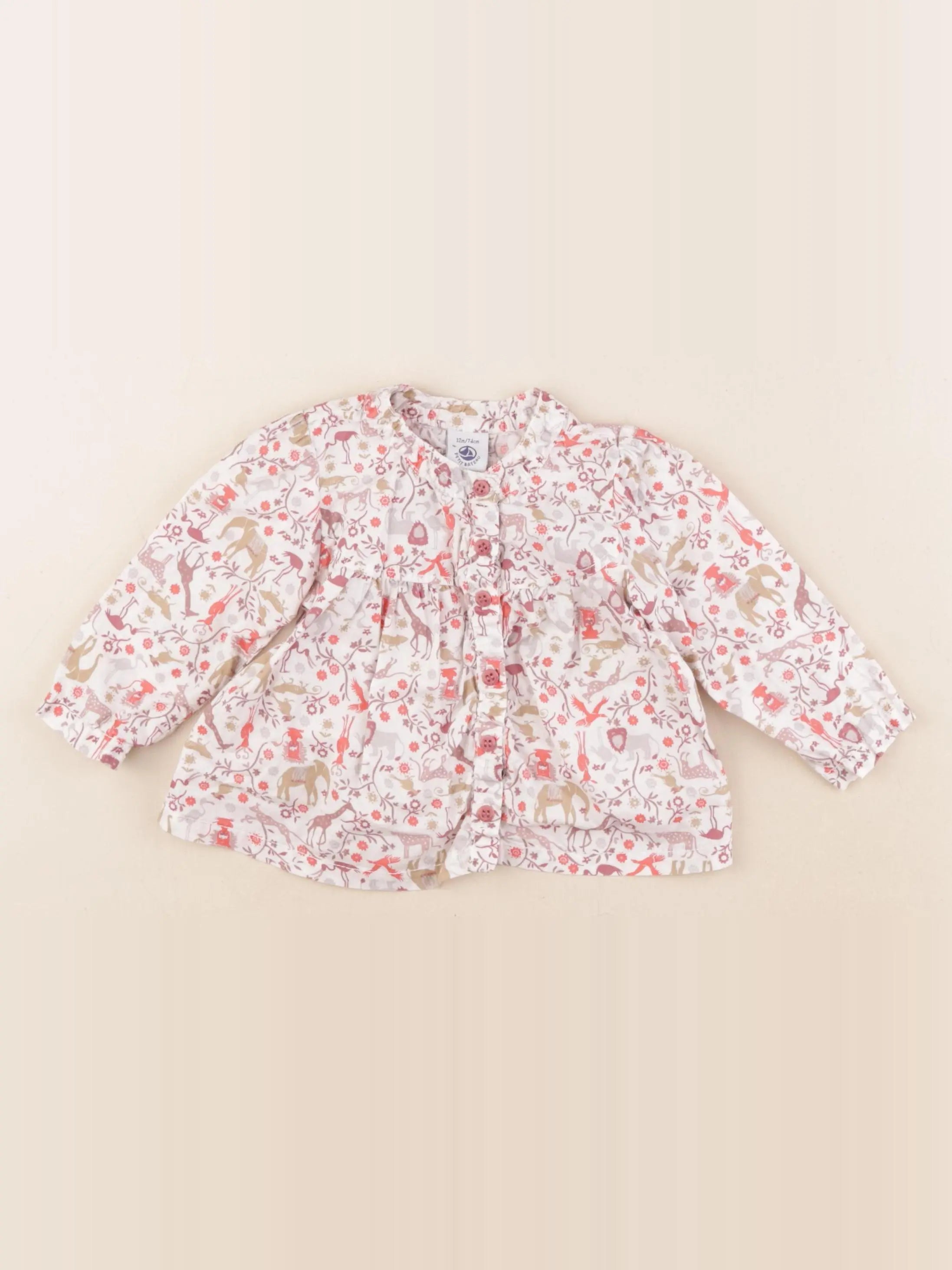 Petit Bateau - blouse multicolore - 12 mois