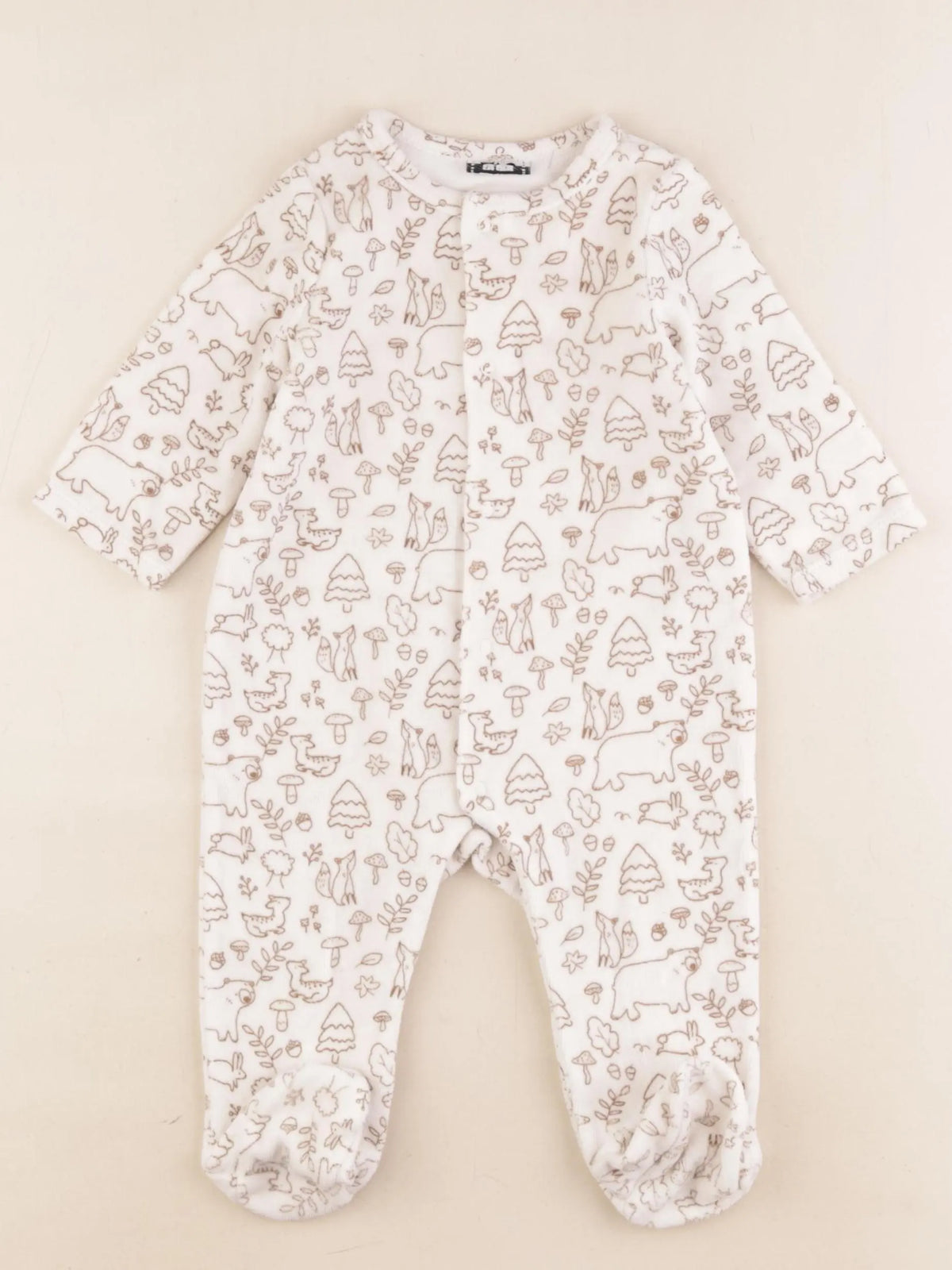 Tape à l'oeil - pyjama velours marron - 6 mois