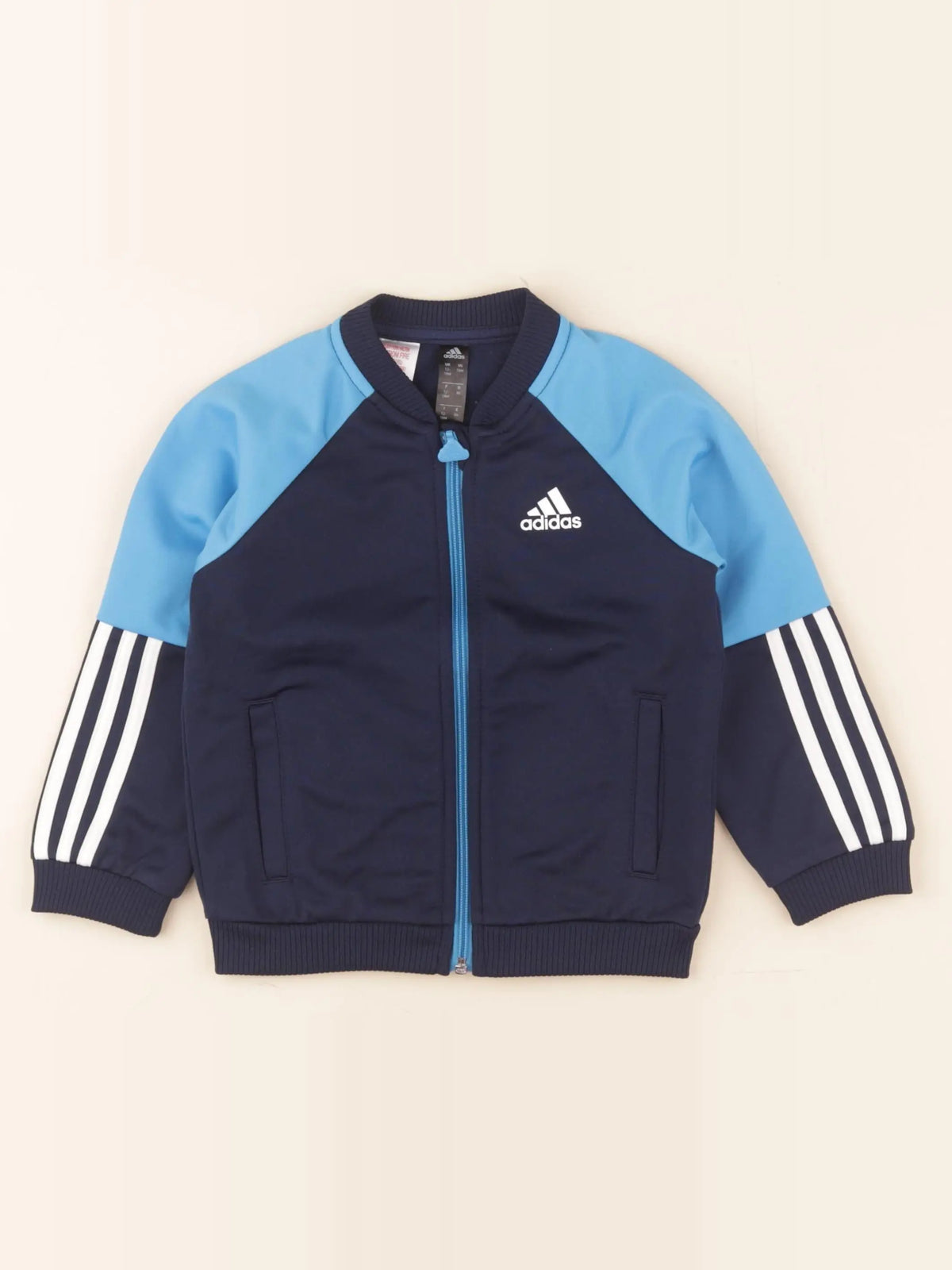 Adidas - sweat bleu - 12/18 mois