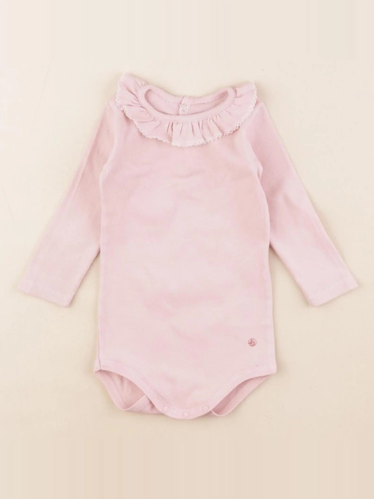 Petit Bateau - body à col rose - 6 mois
