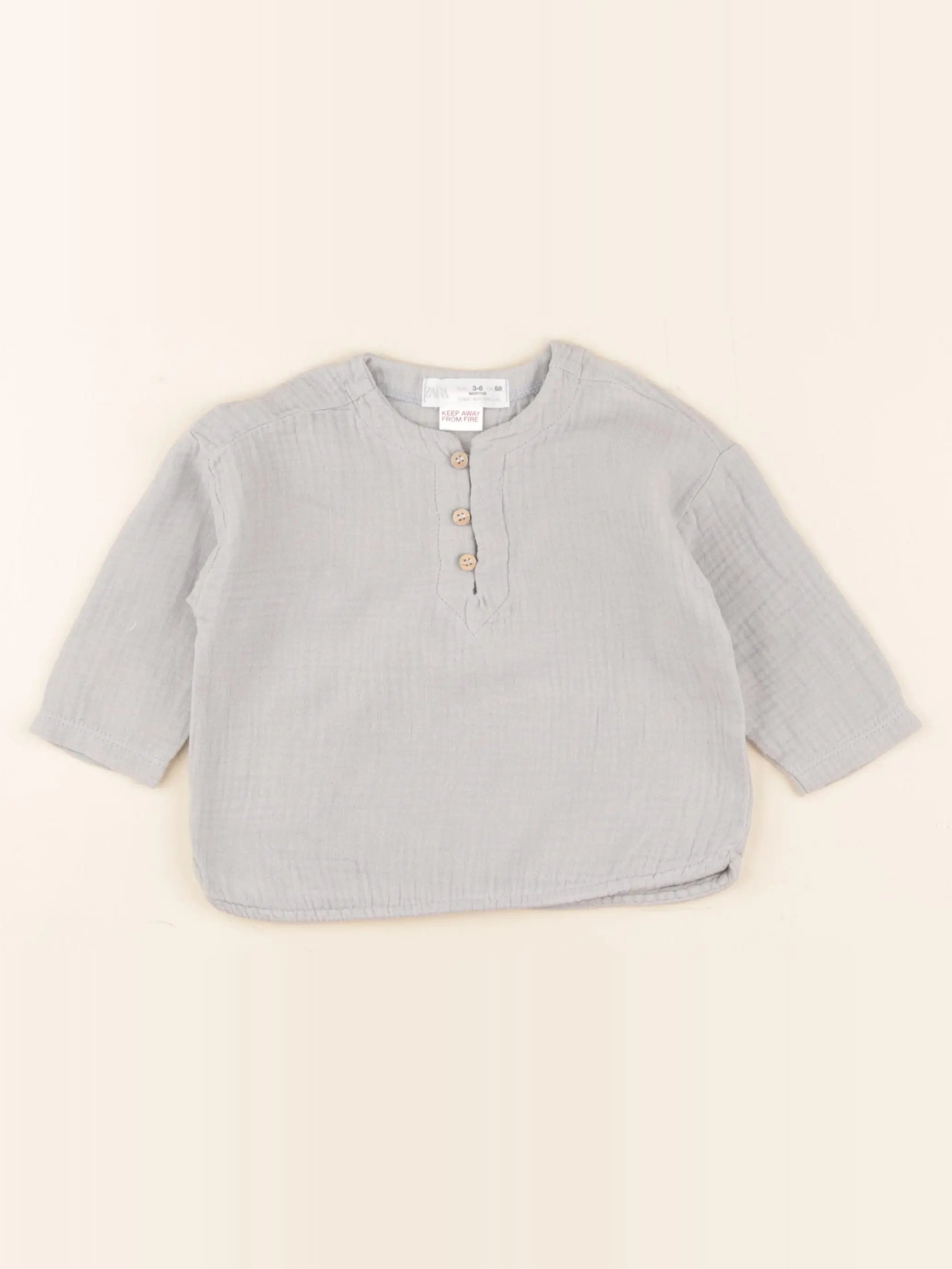 Zara - chemise vert - 3/6 mois