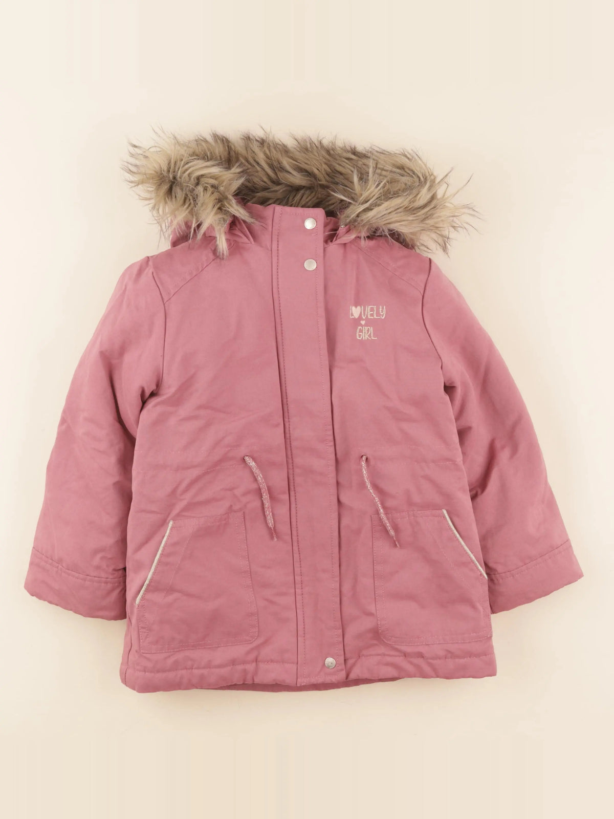 Vertbaudet - parka doublure amovible rose - 5 ans