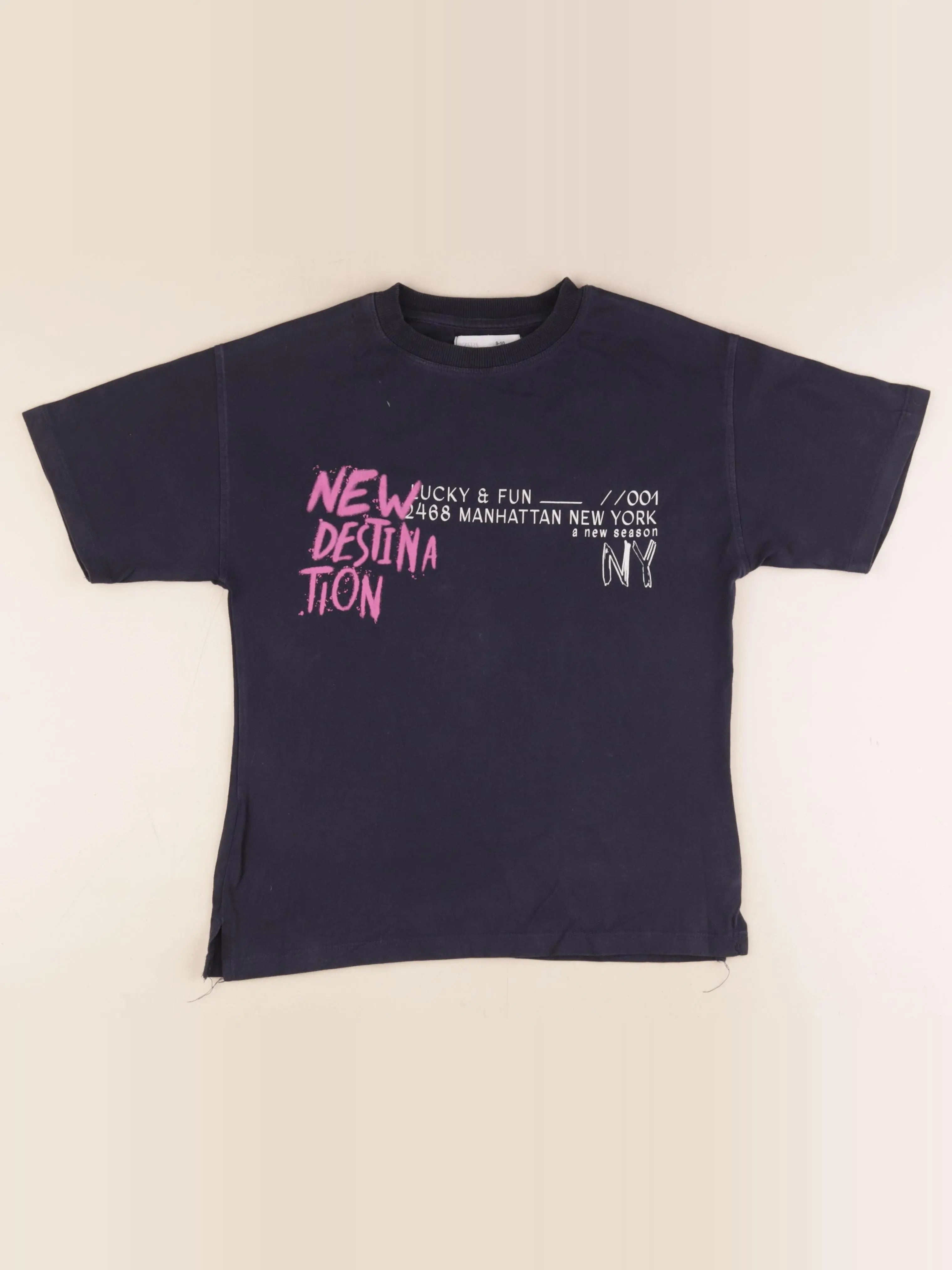 Zara - tee-shirt imprimé au dos bleu - 9/10 ans
