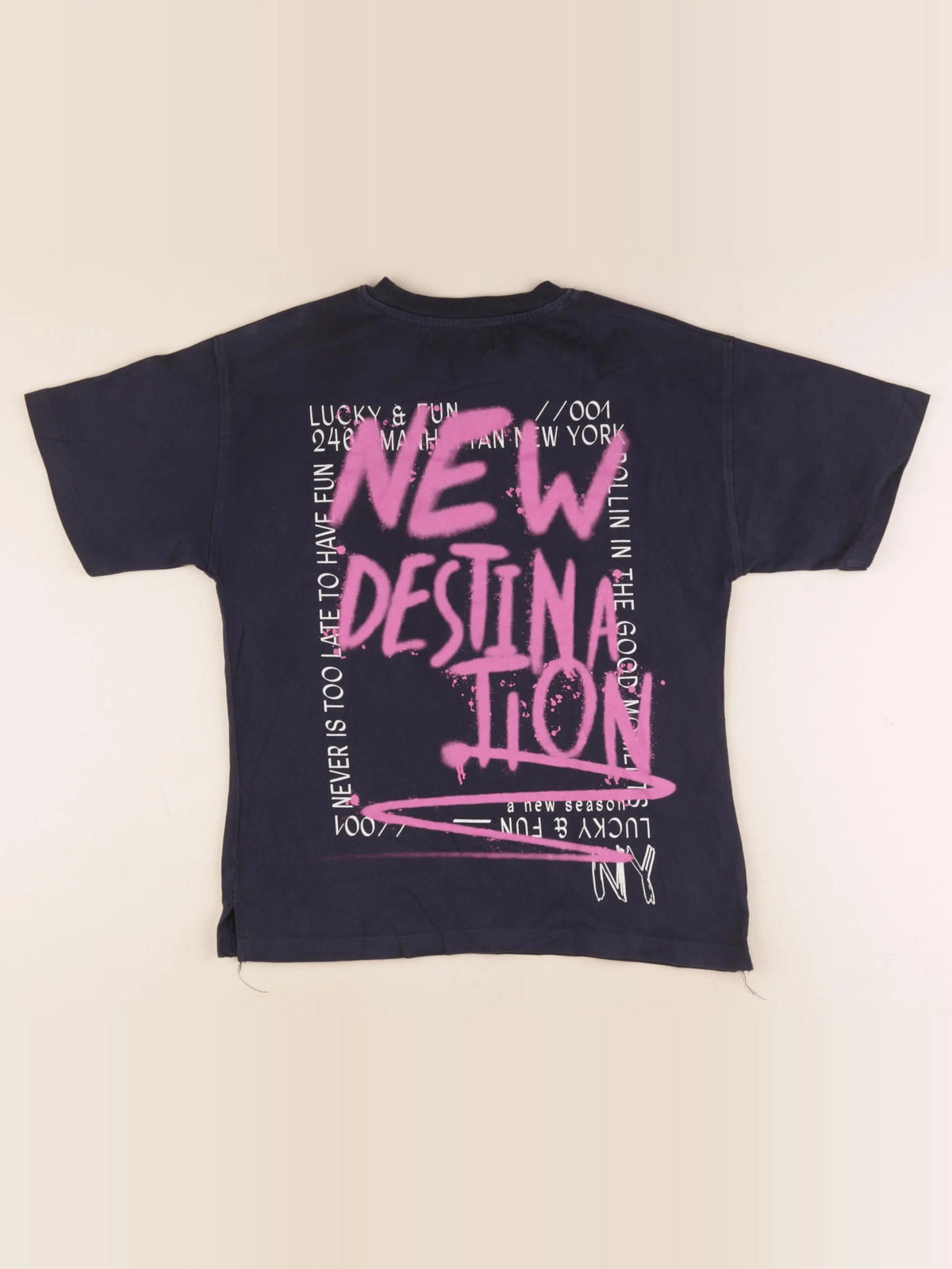Zara - tee-shirt imprimé au dos bleu - 9/10 ans