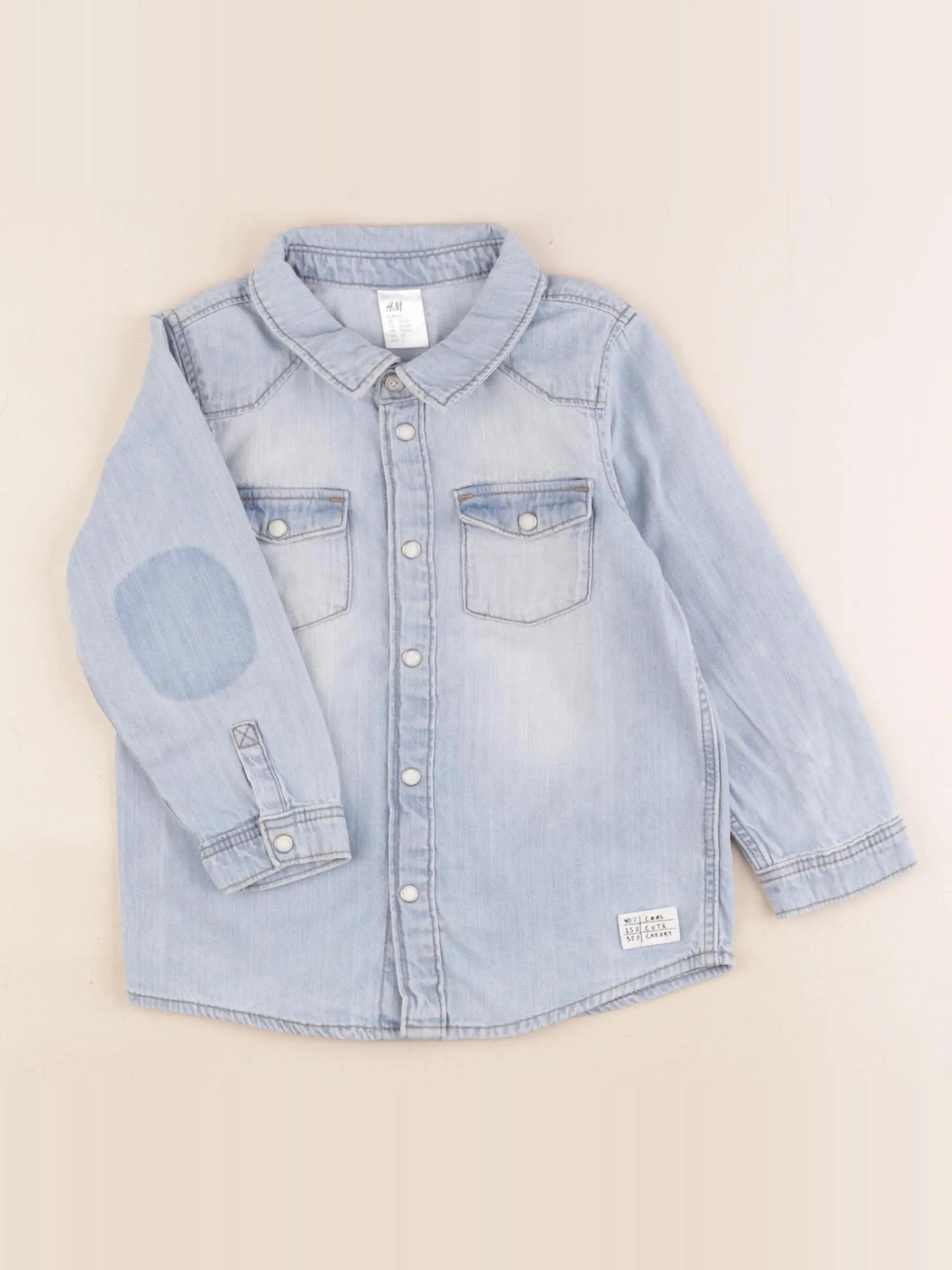 H&M - chemise bleu - 18/24 mois
