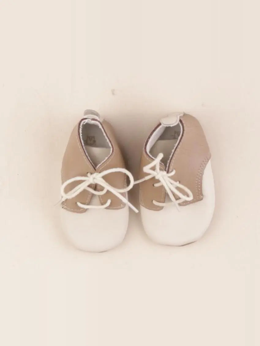 Boutchou - chaussons marron, blanc - pointure 19/20