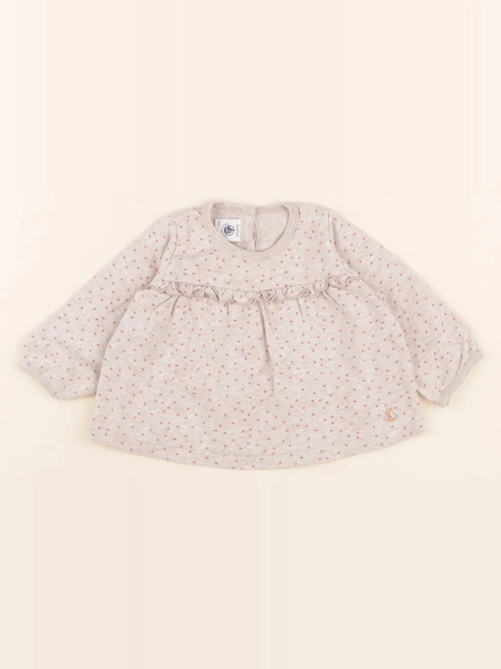 Petit Bateau - tee-shirt beige - 6 mois