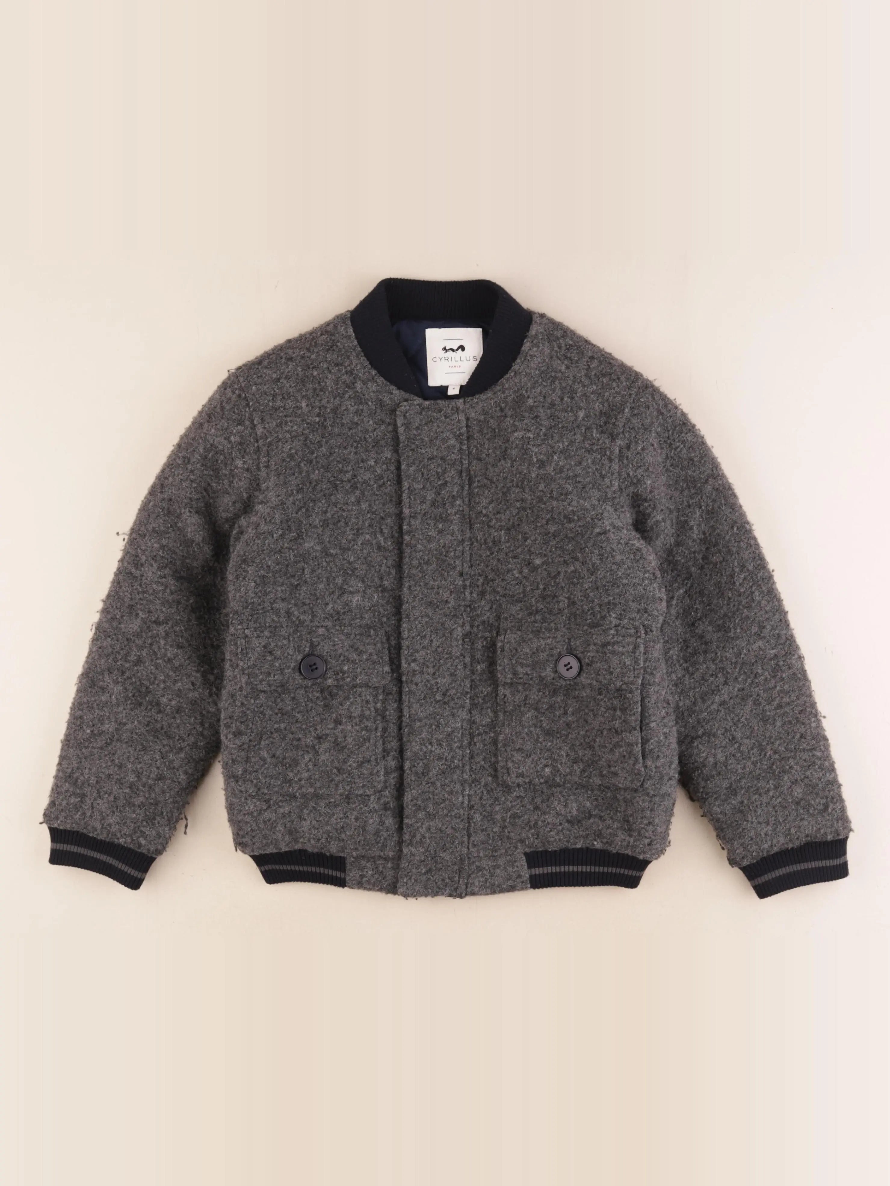 Cyrillus - veste doublé gris - 8 ans