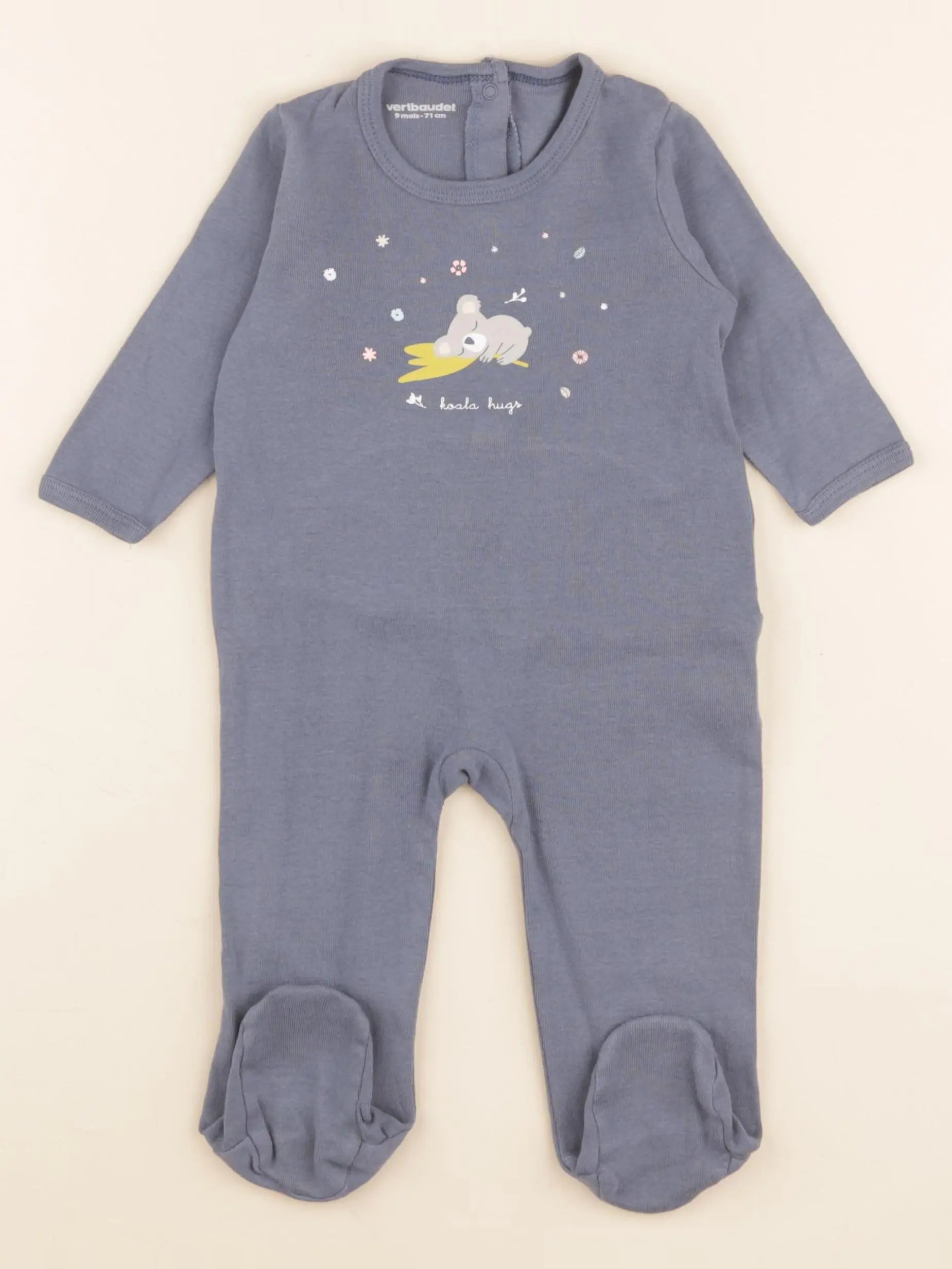 Vertbaudet - pyjama coton bleu - 9 mois