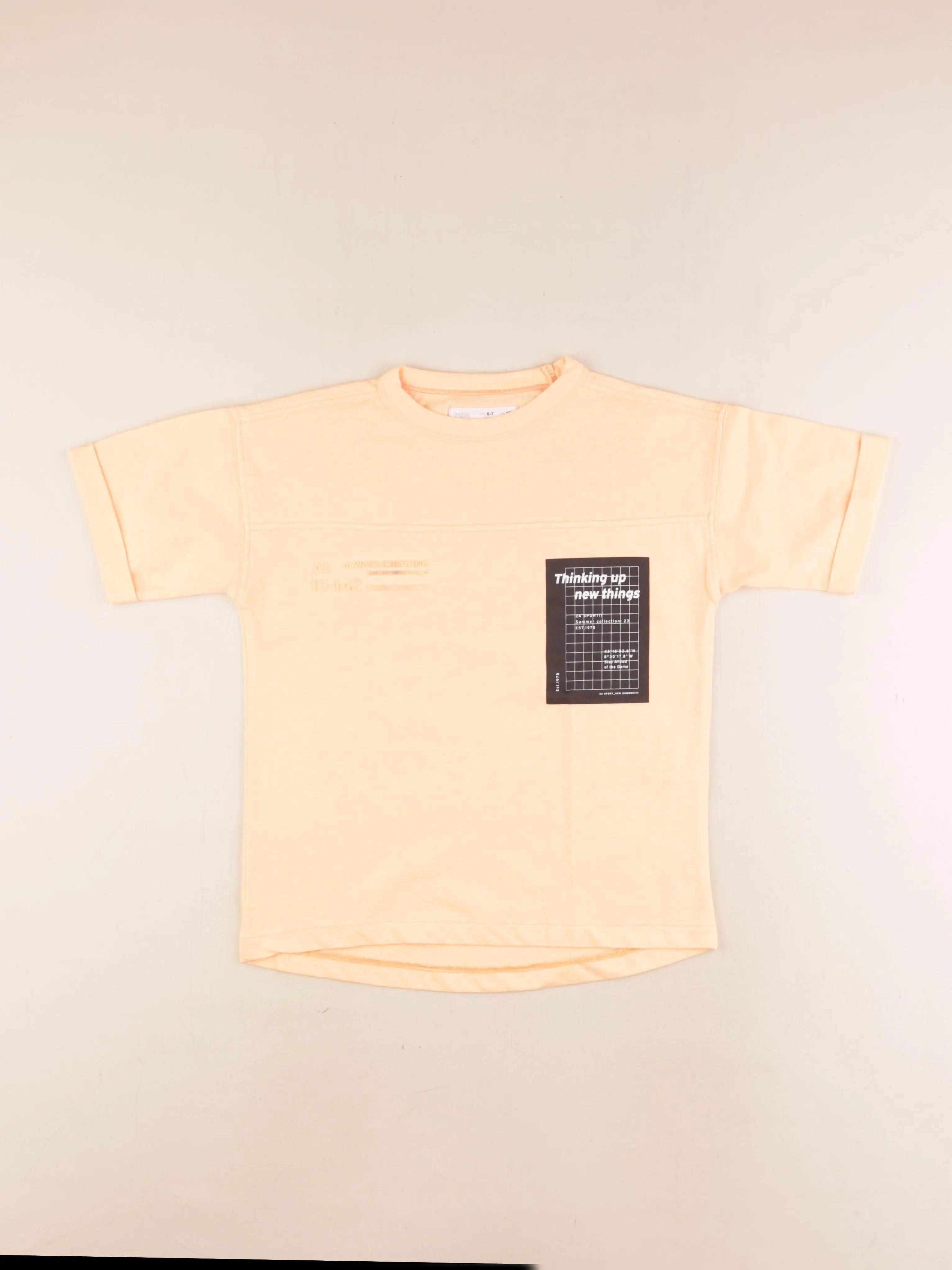 Zara - tee-shirt imprimé au dos orange - 6/7 ans