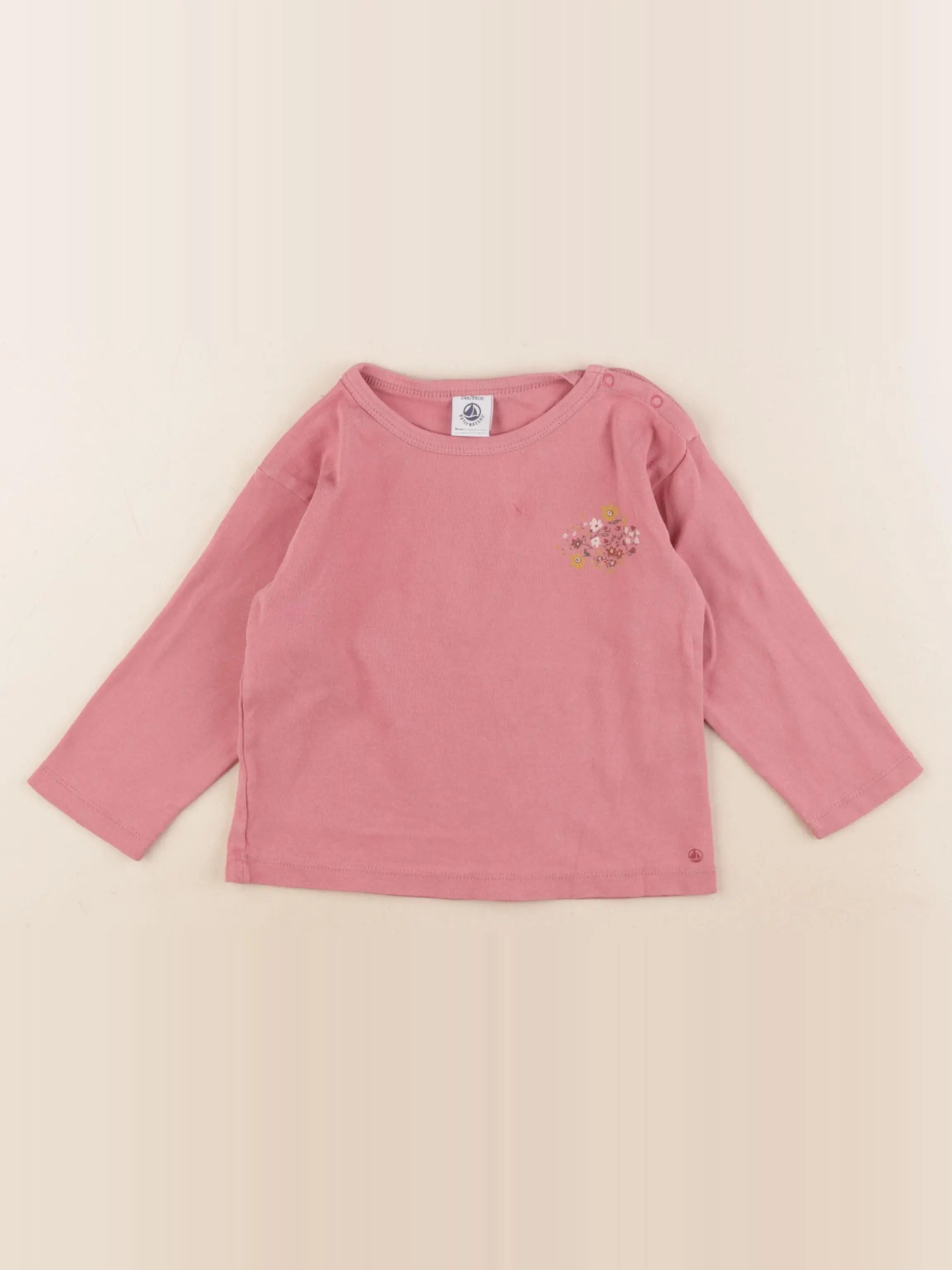 Petit Bateau - tee-shirt rose - 24 mois
