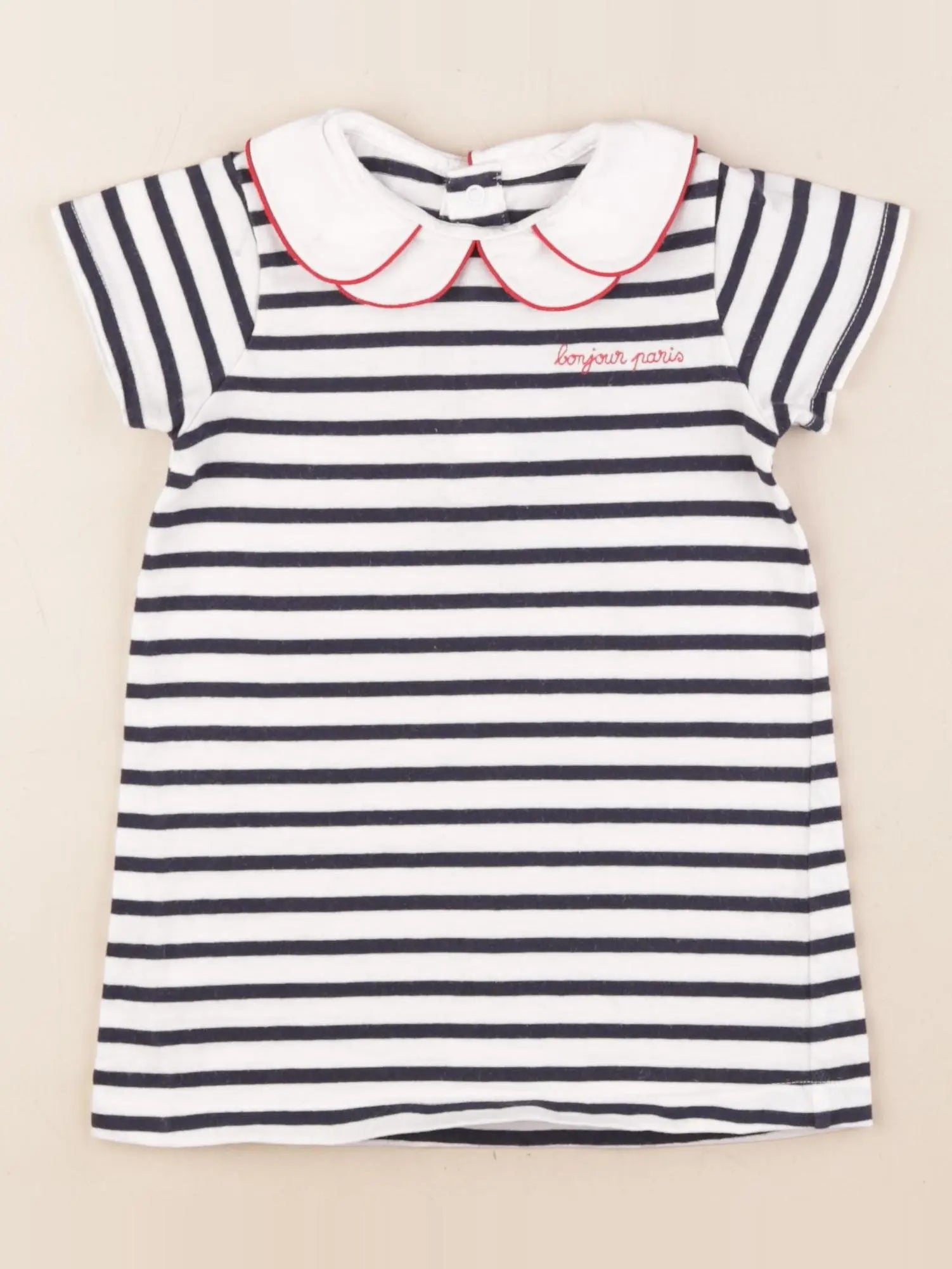 Jacadi - robe blanc, bleu - 24 mois
