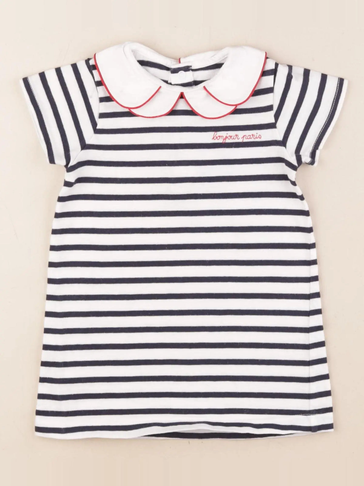 Jacadi - robe blanc, bleu - 24 mois