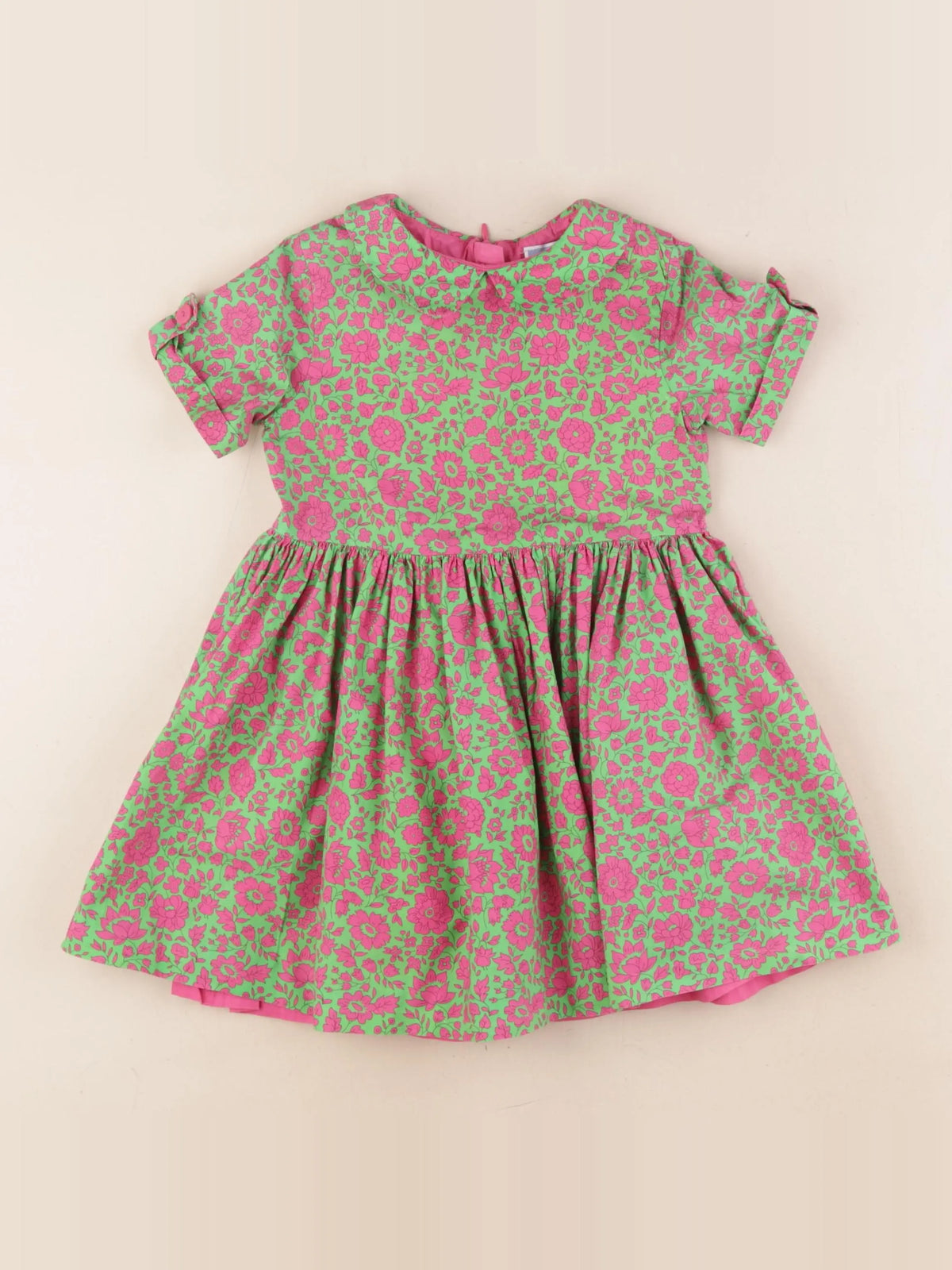 Jacadi - robe vert, rose - 3 ans