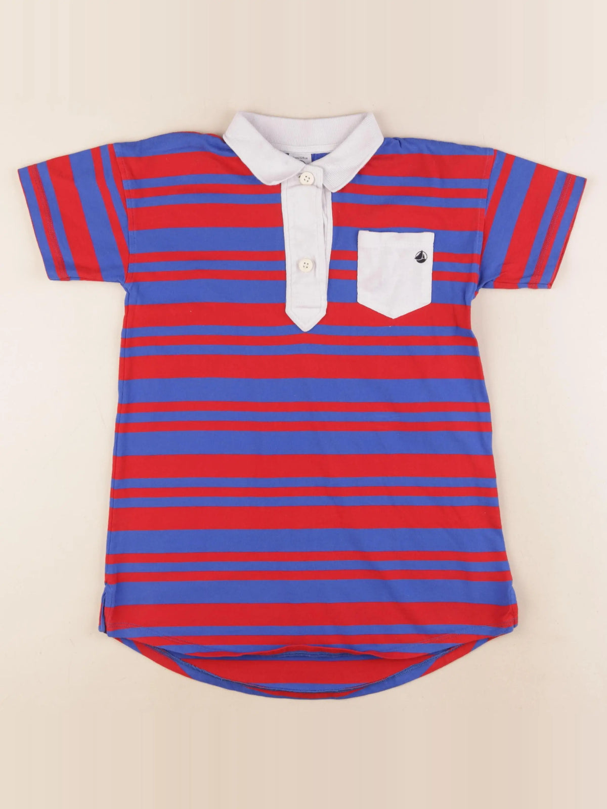 Petit Bateau - robe bleu, rouge - 8 ans