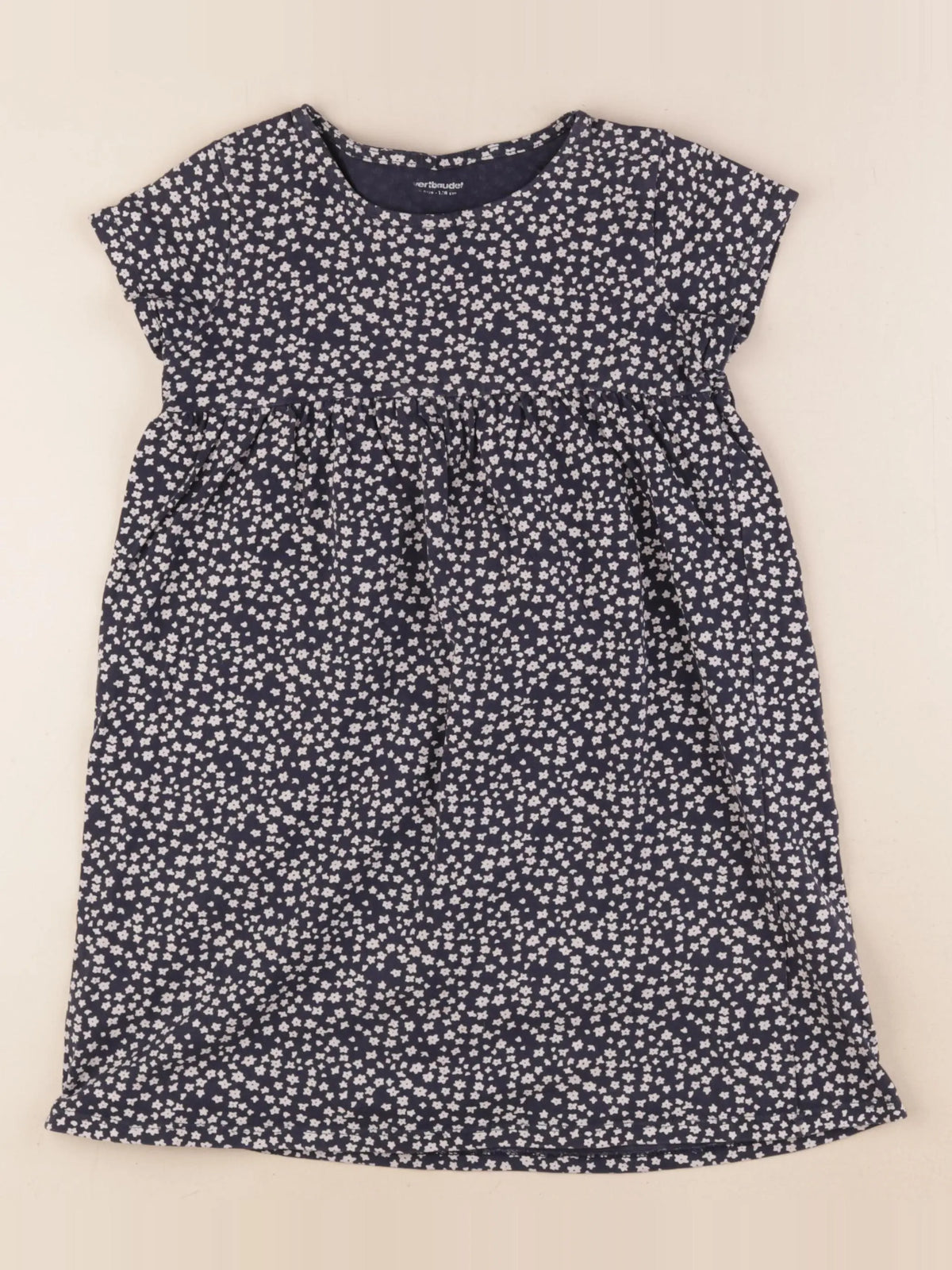 Vertbaudet - robe bleu, blanc - 8 ans