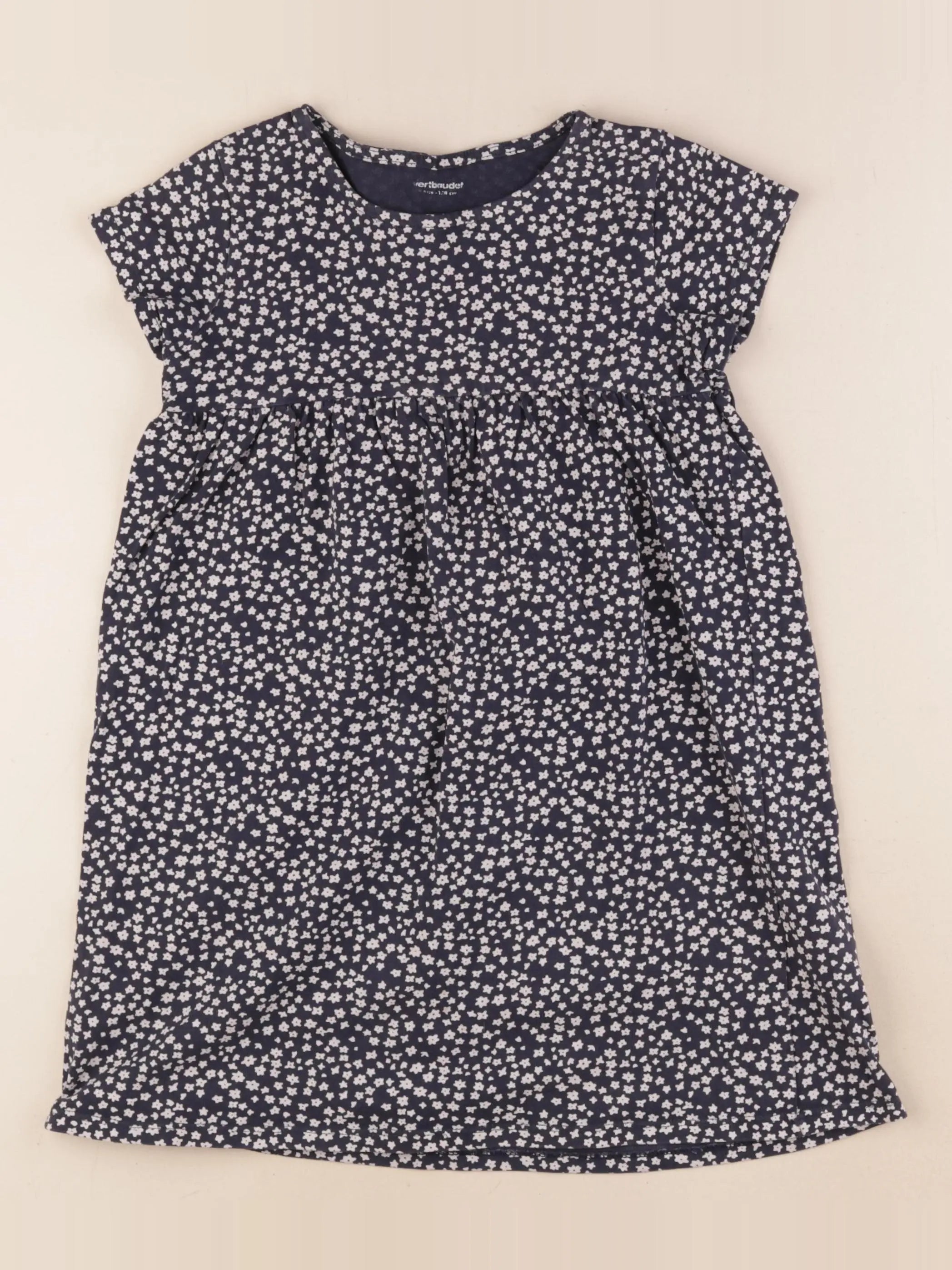 Vertbaudet - robe bleu, blanc - 8 ans