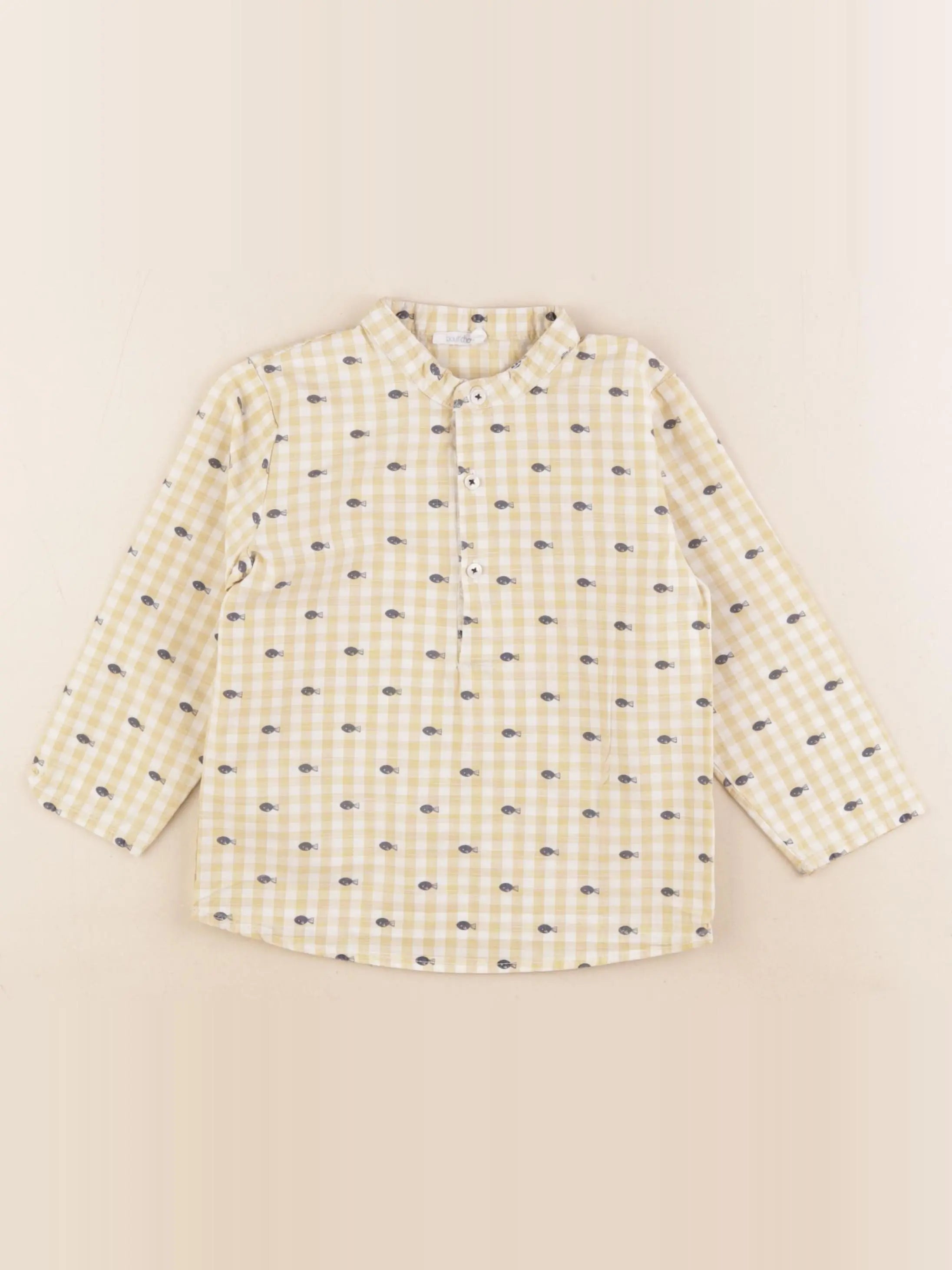 Boutchou - chemise jaune, blanc - 36 mois