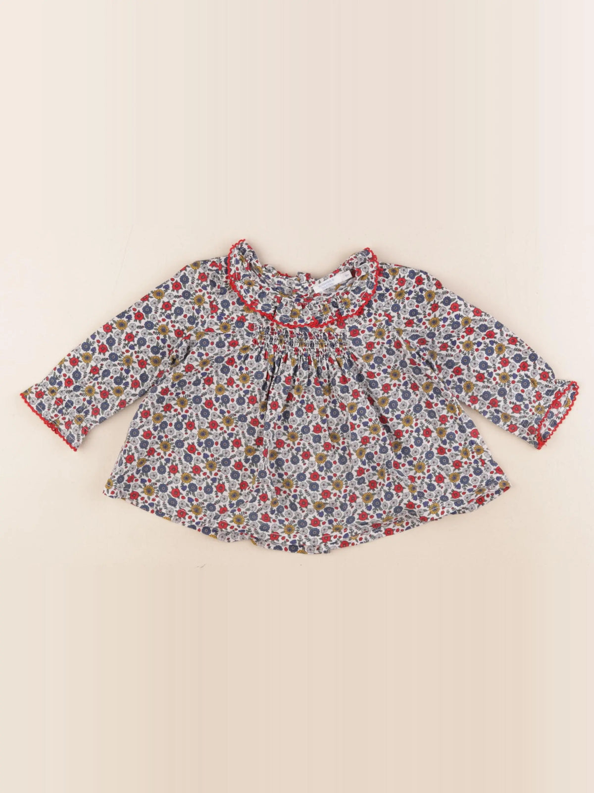 Boutchou - blouse velours multicolore - 9 mois