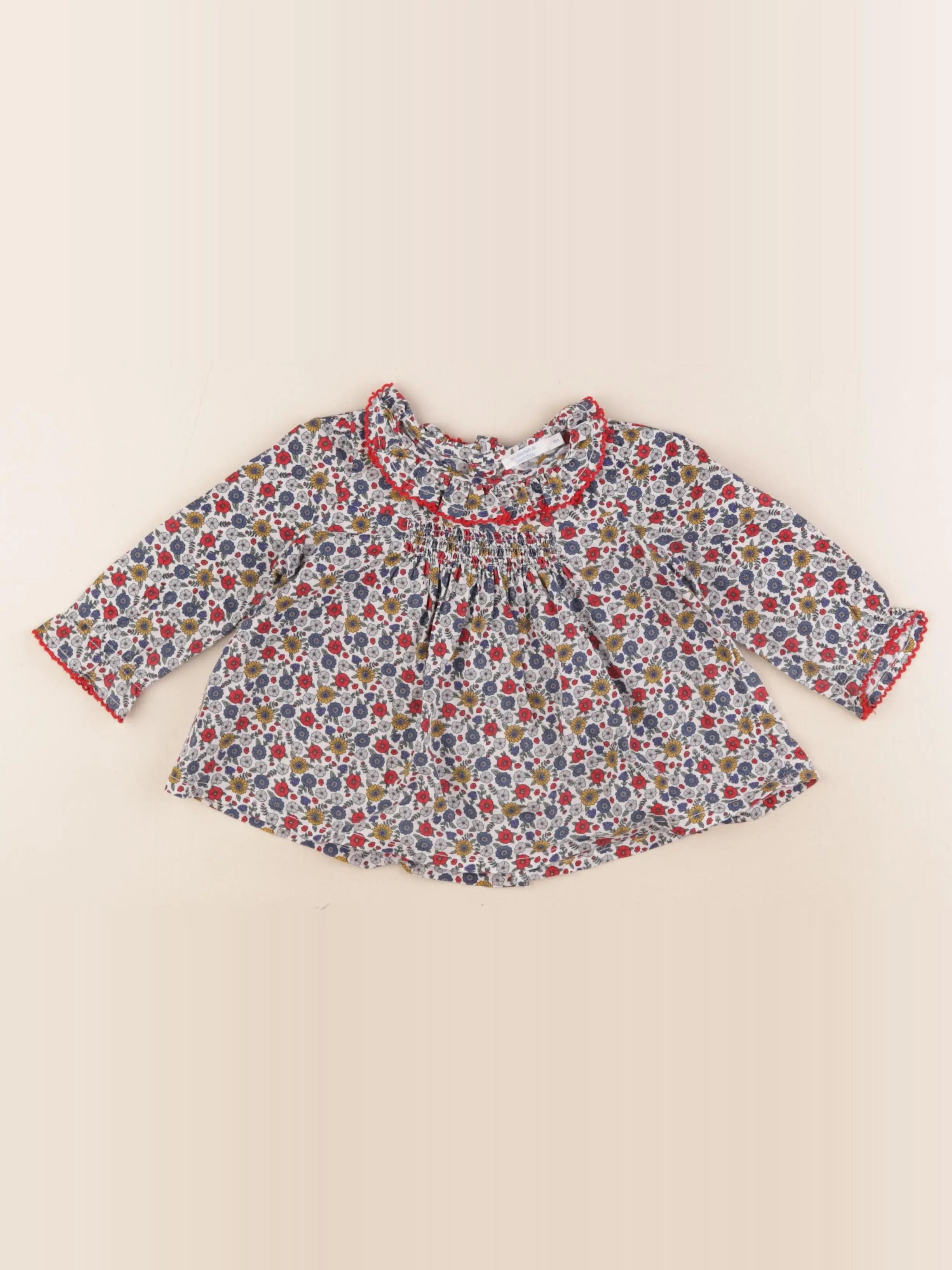Boutchou - blouse velours multicolore - 9 mois