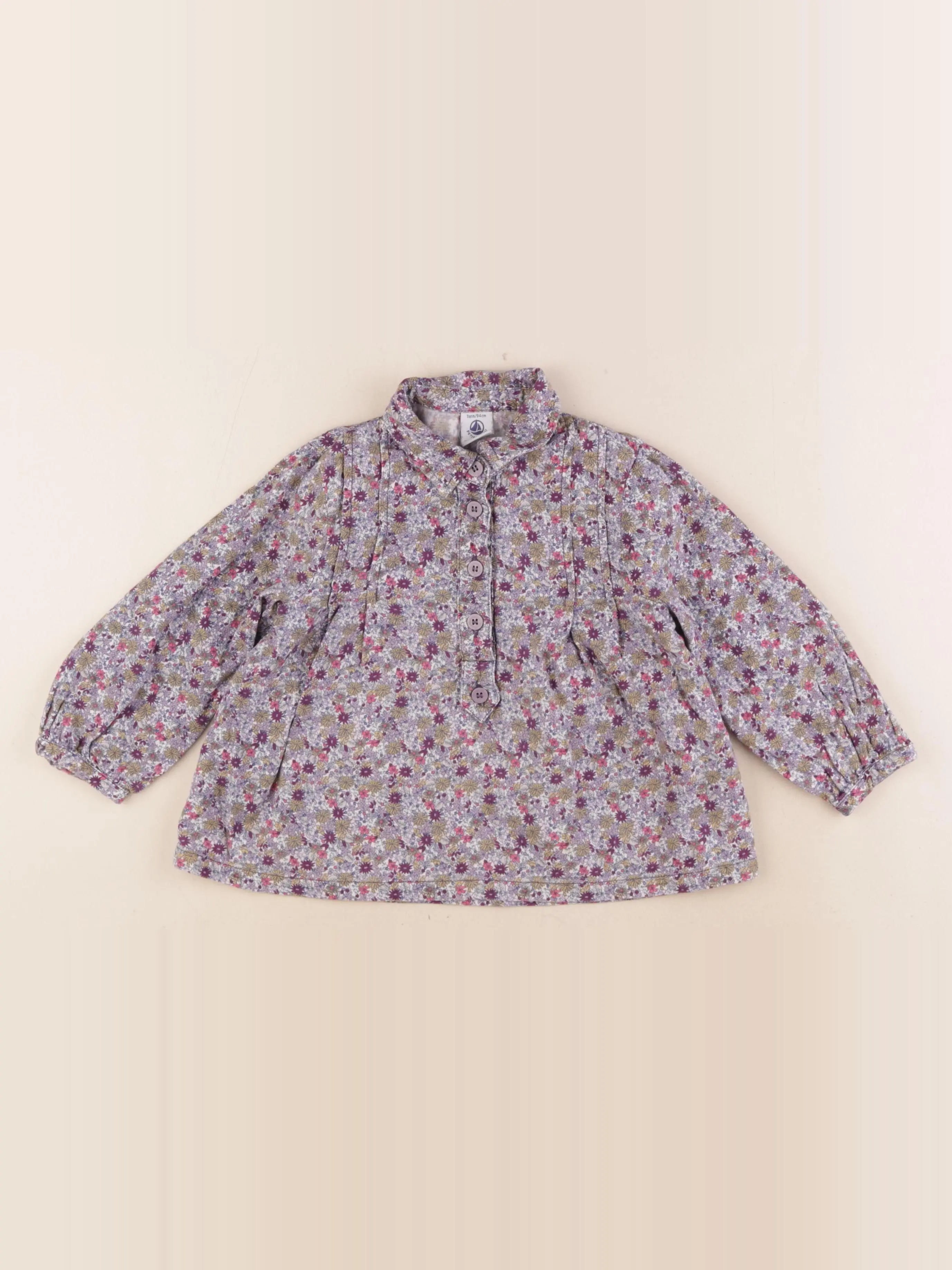 Petit Bateau - blouse violet - 3 ans
