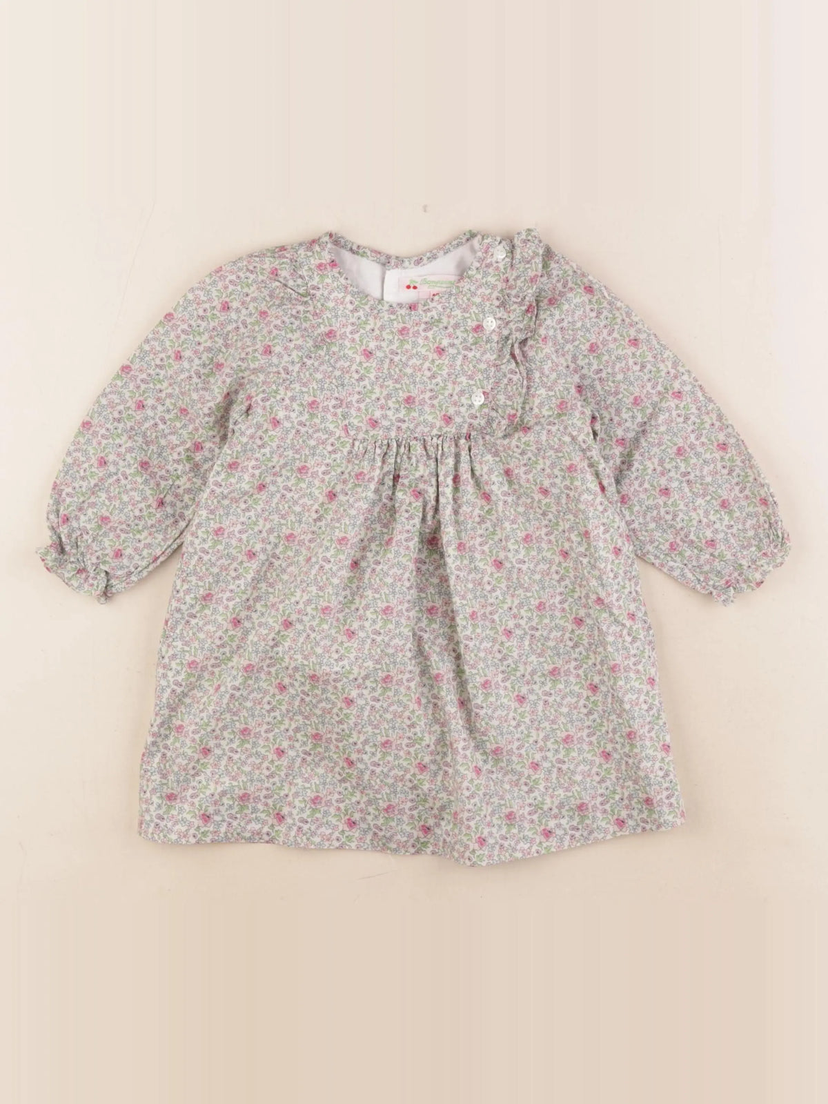Bonpoint - robe multicolore, beige - 18 mois