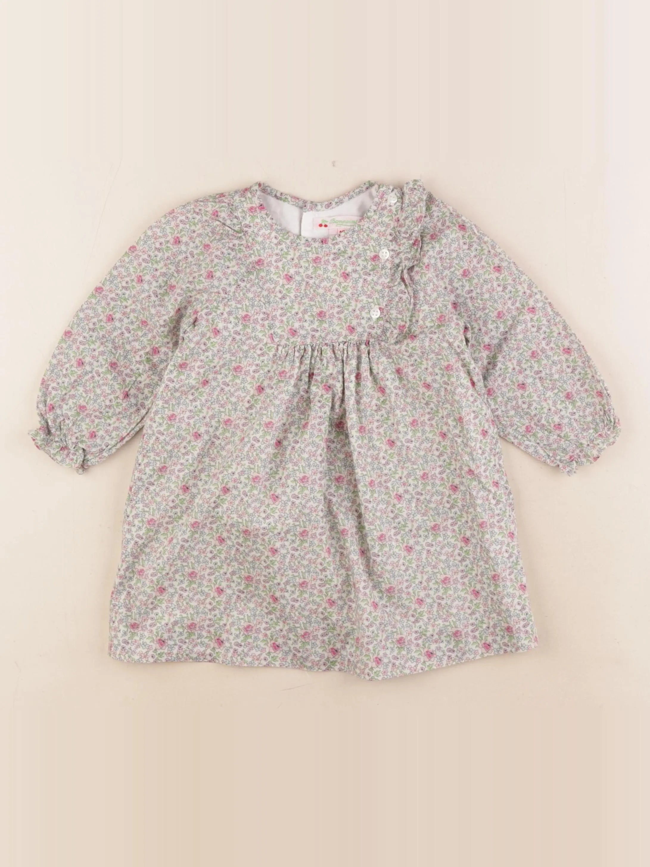 Bonpoint - robe multicolore, beige - 18 mois