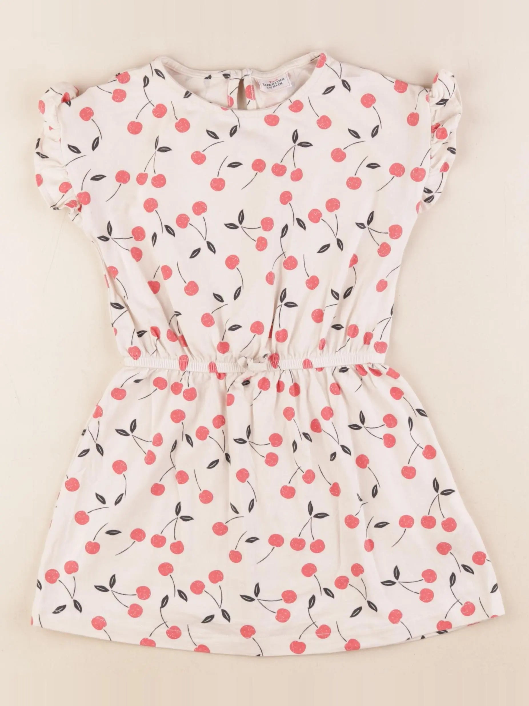 Tape à l'oeil - robe beige, rouge - 4 ans