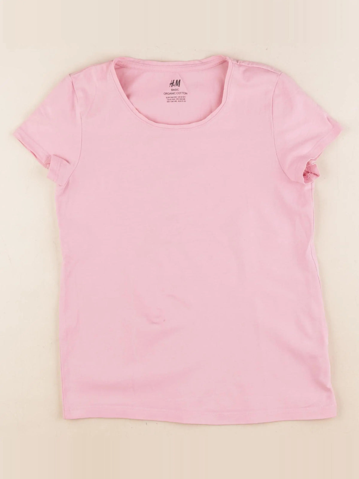 H&M - tee-shirt rose - 8/10 ans