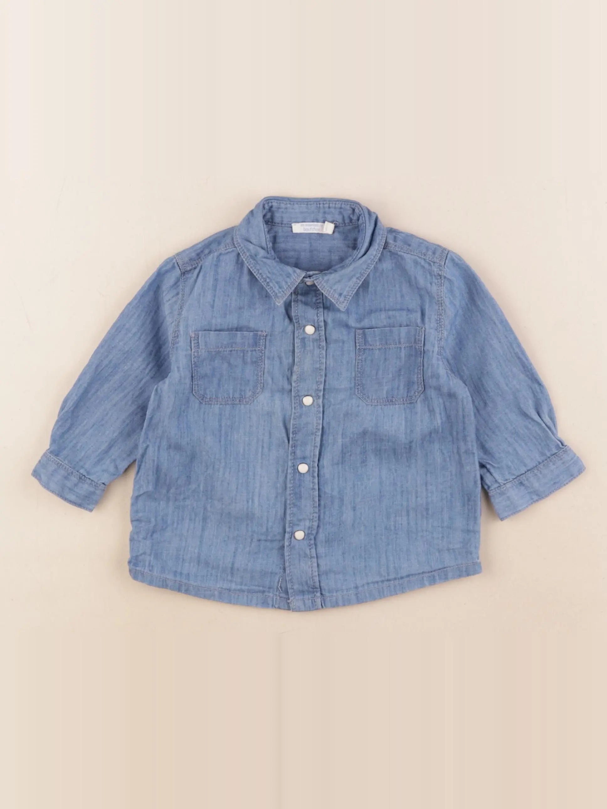 Boutchou - chemise bleu - 9 mois